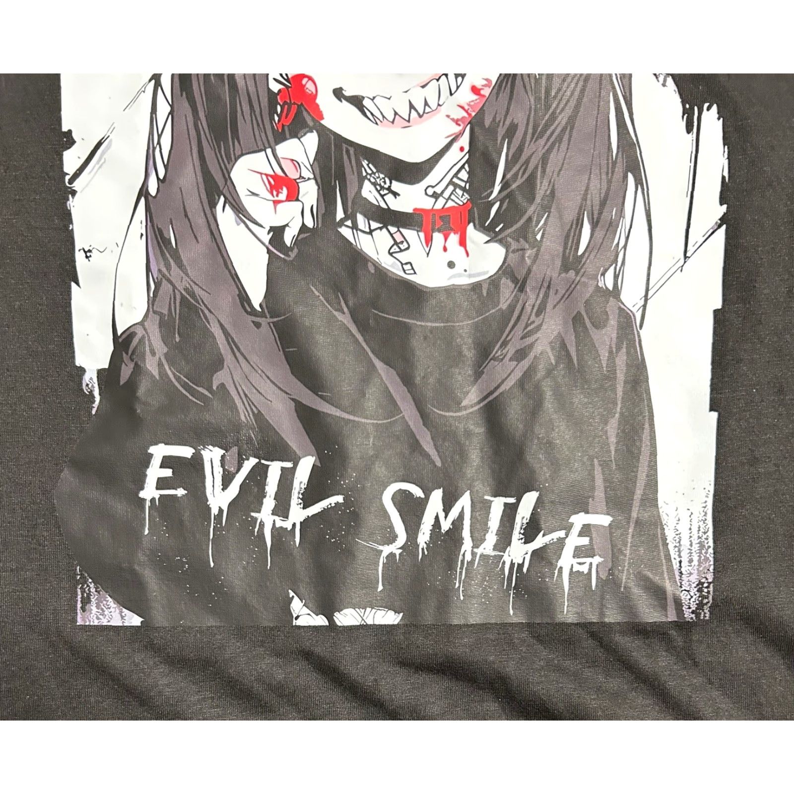Vintage ROMWE Men's Black Evil Smile Girl Graphic Print Shirt Sz 2XL NWT Anime Shirt Men Short Sleeve Graphic Print Shirt Black Mens 2XL Anime Size US XXL / EU 58 / 5 - 7 Thumbnail