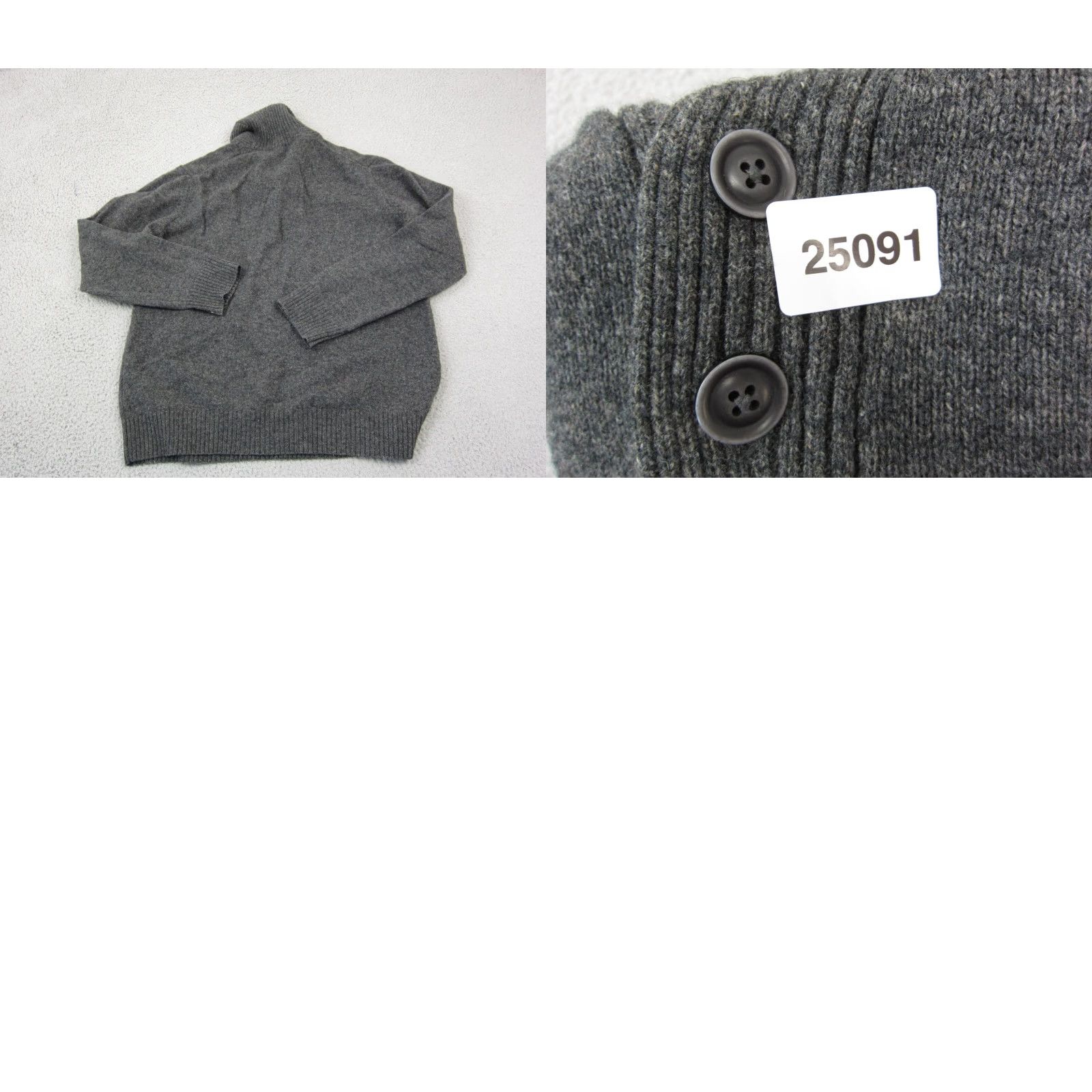 Pronto Uomo Pronto-Uomo Sweater Mens XL Gray Wool Collared Pullover Knit Solid Casual Size US XL / EU 56 / 4 - 9 Thumbnail