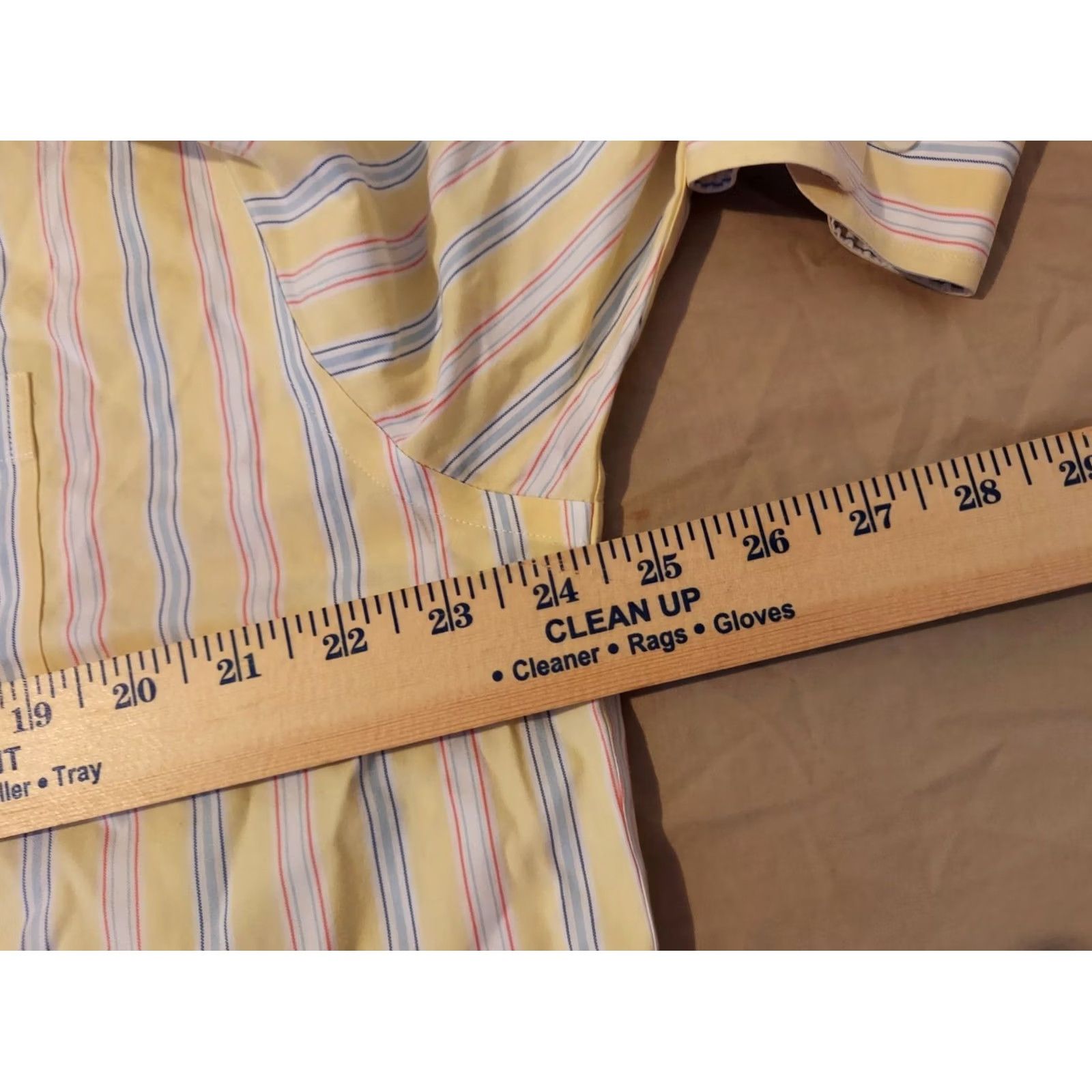 Brooks Brothers Brooks Brothers Dress Shirt L Large Yellow Button Cotton Mens Size 42R - 5 Thumbnail