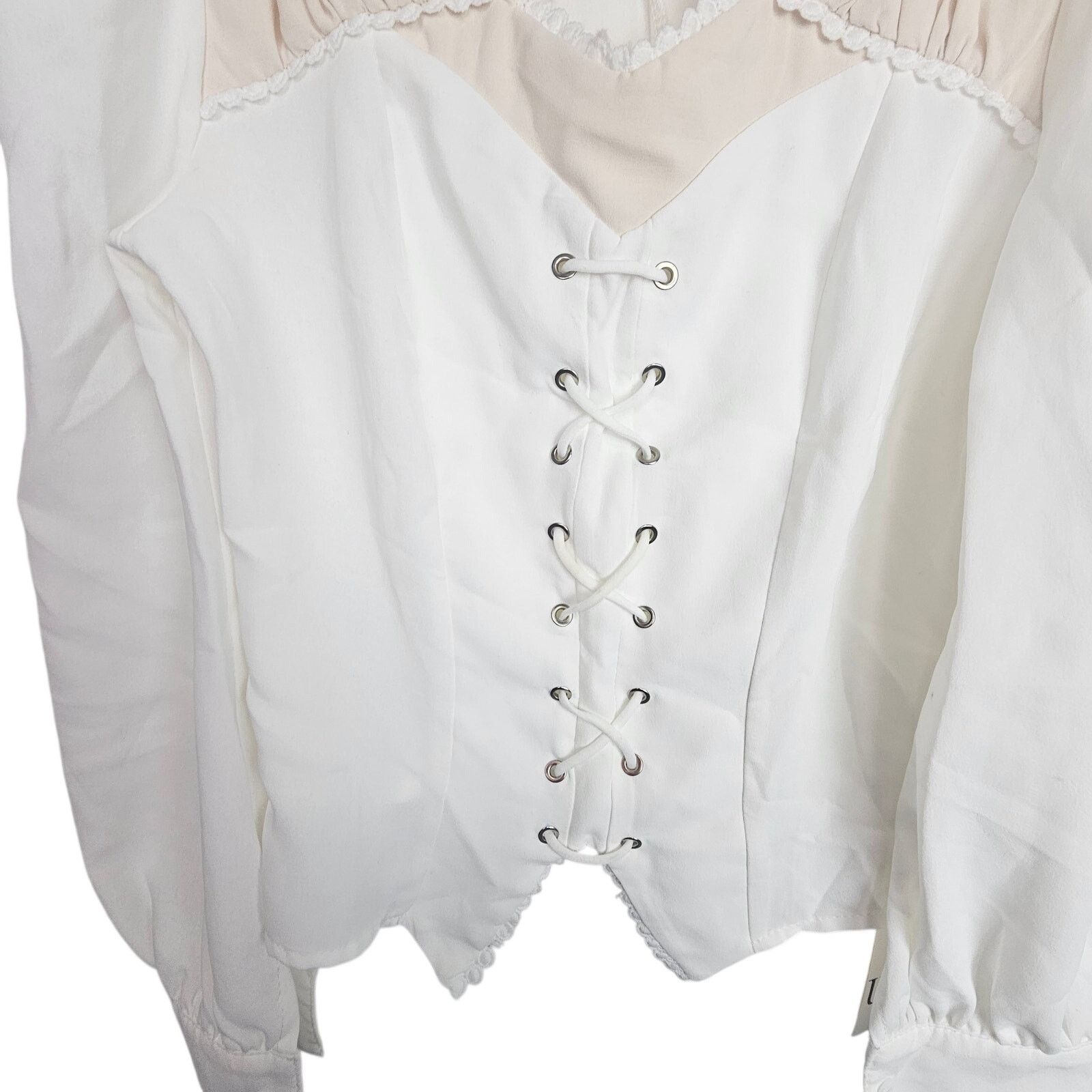 Orslow Ursime Womens Lace Up Steampunk Top S Victorian Whimsigoth Size S / US 4 / IT 40 - 3 Thumbnail
