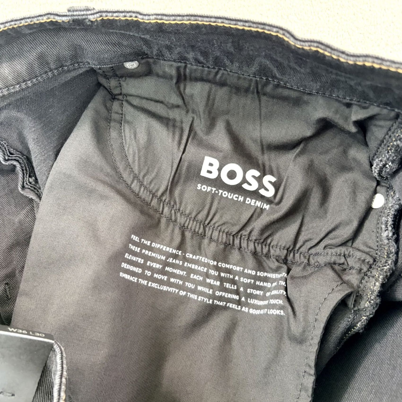 Hugo Boss HUGO BOSS Maine Regular-fit Jeans Black Wash 36x28 Mens Regular 5-Pocket Zipper Fly Stretch Denim Cotton Elastane Size US 36 / EU 52 - 2 Thumbnail