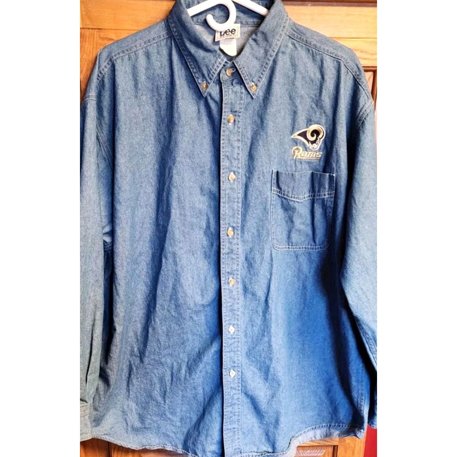 Lee VINTAGE Lee SPORT NFL Rams Denim Shirt Men’s XL STL LA Button-Down Long Sleeve Size US XL / EU 56 / 4 - 6 Thumbnail
