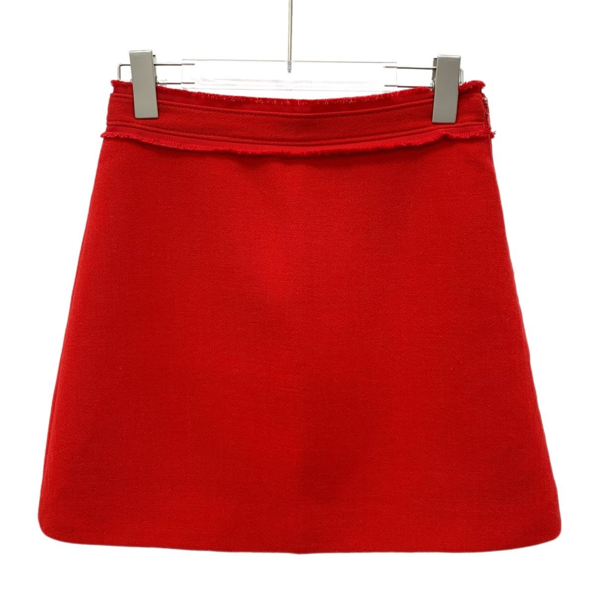 Miu Miu Miu Miu Red Lace Trim Wool Casual Skirt K26WX Size 28" / US 6 / IT 42 - 1 Thumbnail