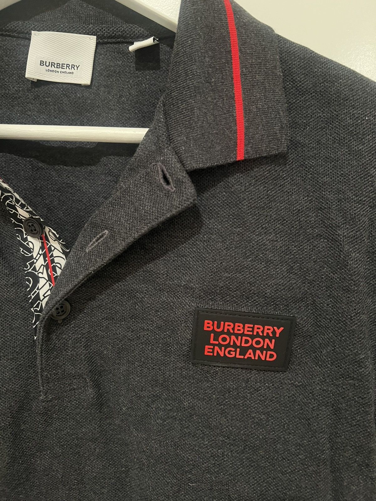 Burberry Burberry Grenford Polo Charcoal Grey Size US M / EU 48-50 / 2 - 2 Thumbnail