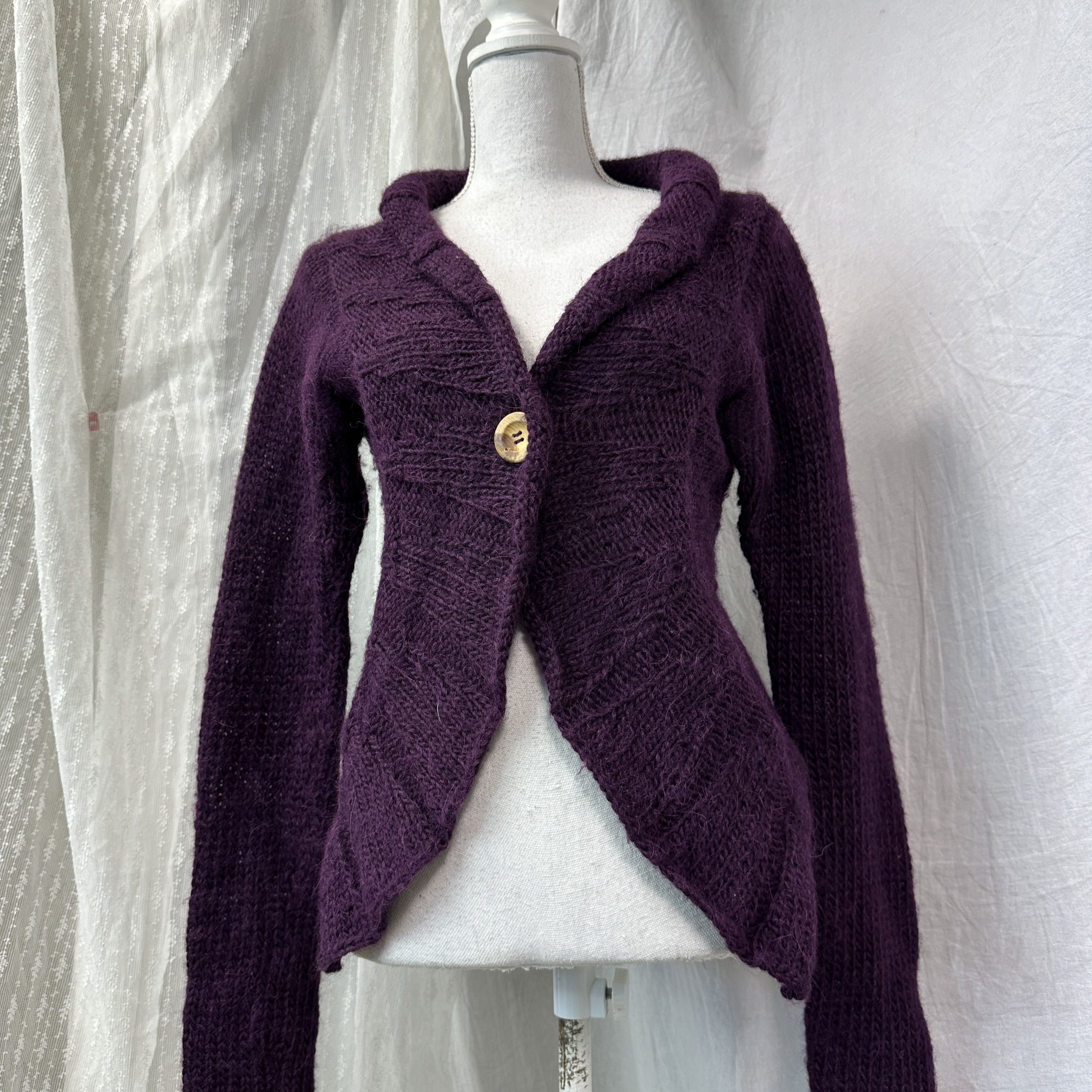 Vintage Vintage Alpaca Wool Mohair Plum Purple Diesel Cardigan Y2K Size L / US 10 / IT 46 - 6 Thumbnail