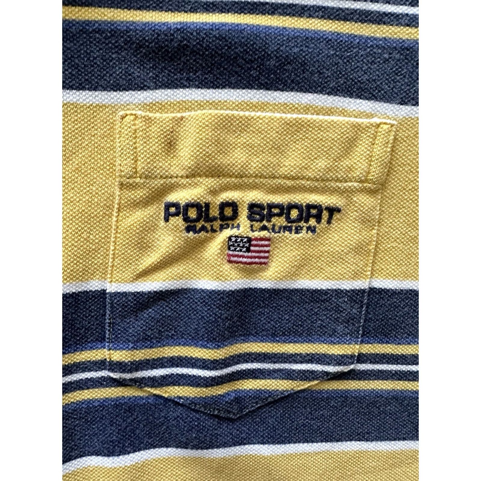 Polo Ralph Lauren VINTAGE Polo Ralph Lauren Polo Shirt Mens Size S Yellow Stripe 90s Sportsman Polo Sport Shirt Size US S / EU 44-46 / 1 - 2 Thumbnail