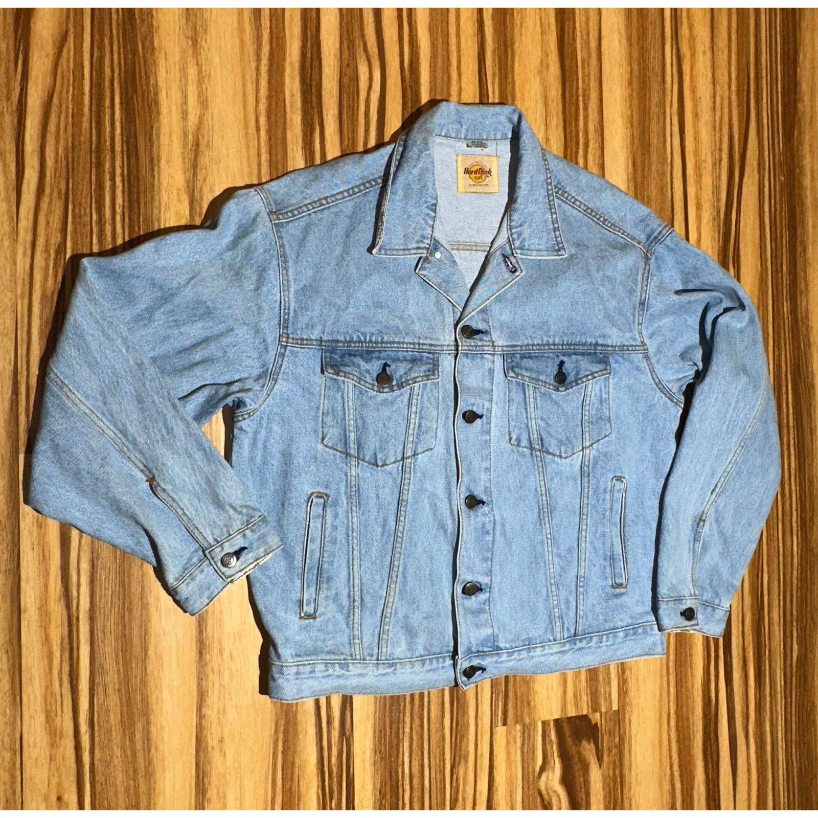 Hard Rock Cafe Vintage 1980s Hard Rock Cafe Atlanta Jean Jacket Size Large Size US L / EU 52-54 / 3 - 3 Thumbnail