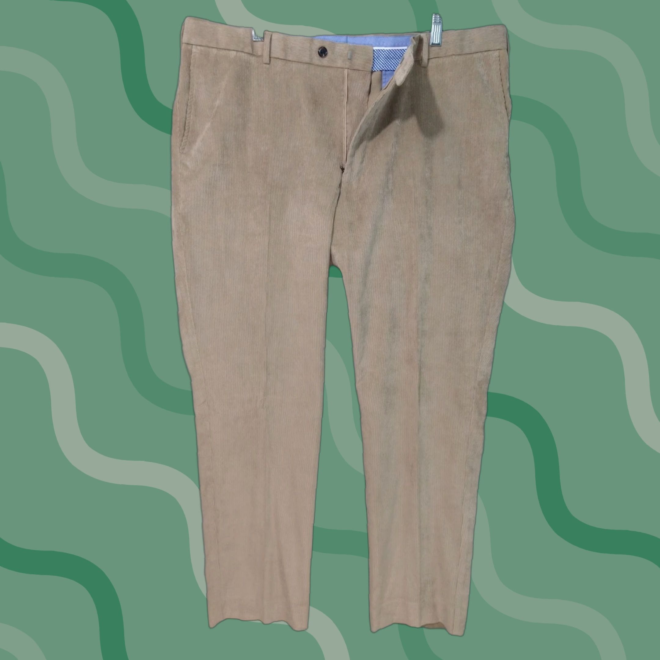 Peter Millar Peter Millar Pants Mens 40x32 Beige Corduroy Slim Fit Flat Front Tapered Leg Slim Chino Casual Mens Beige Pants Size US 40 / EU 56 - 1 Thumbnail