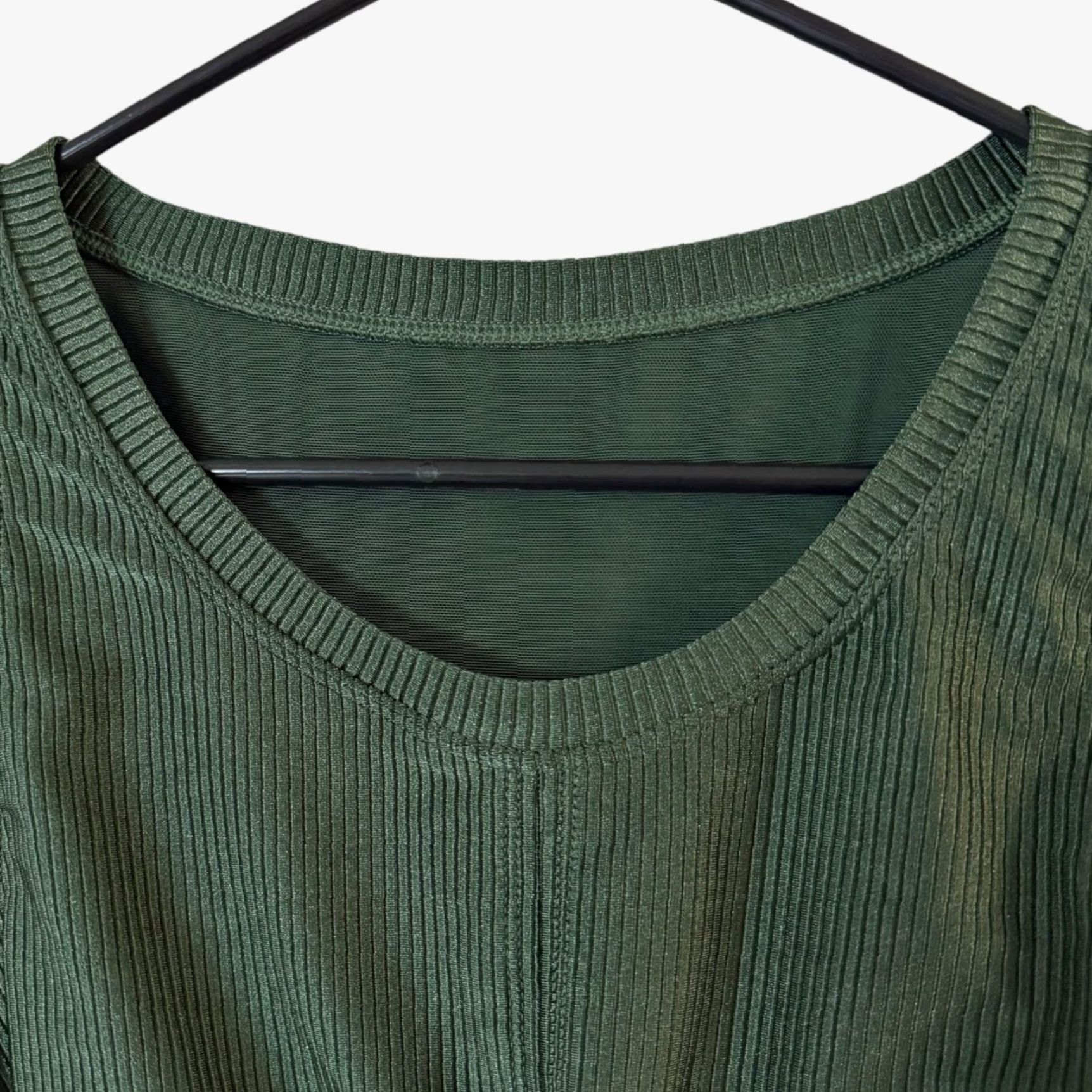 Vintage Aerie Sports Bra Lined Ribbed Crop Top Green Women's XL Gym Yoga Athletic Active Size XL / US 12-14 / IT 48-50 - 5 Thumbnail