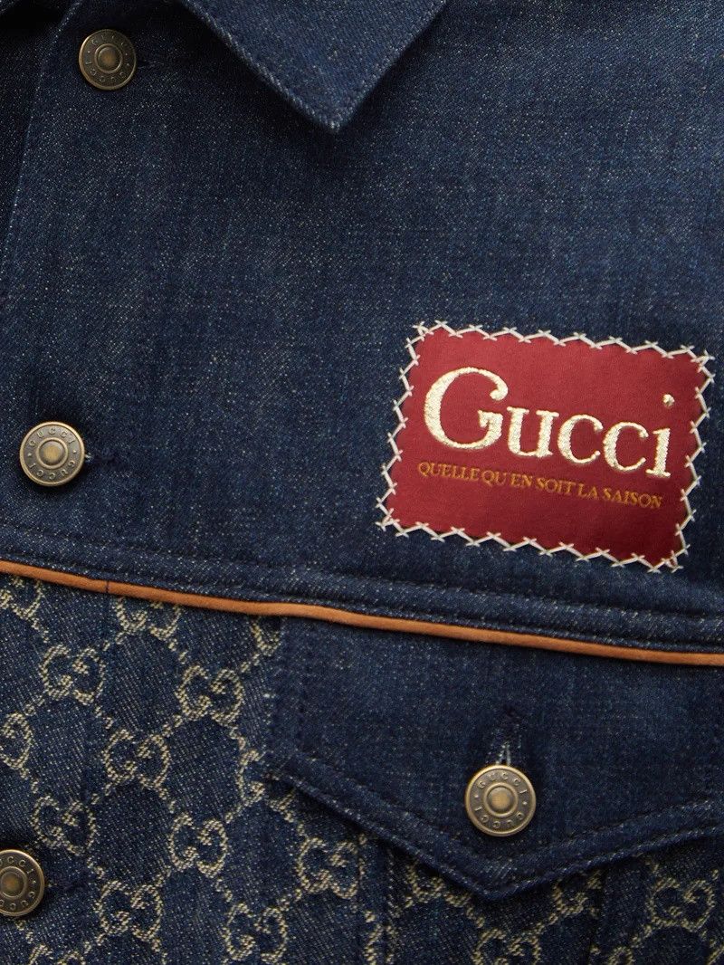 Gucci oc11z1025 GG Jacquard Denim Jacket in Blue Size US L / EU 52-54 / 3 - 4 Thumbnail