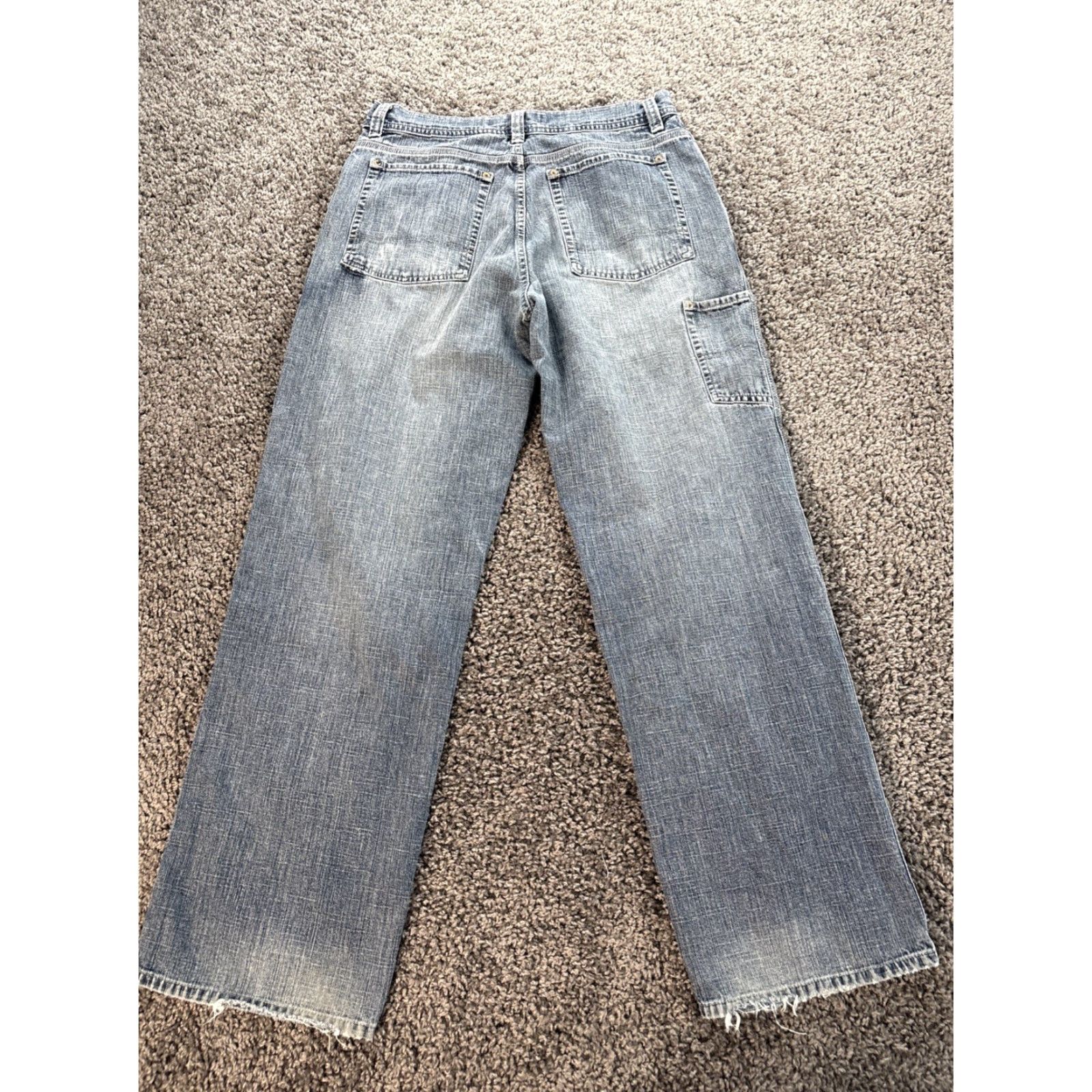 Vintage Urban Pipeline Jeans Men Relaxed Baggy 34x34 Denim Blue Bootcut Regular Inseam 34 Rugged Carpenter Cotton Denim Pants Size US 34 / EU 50 - 6 Thumbnail