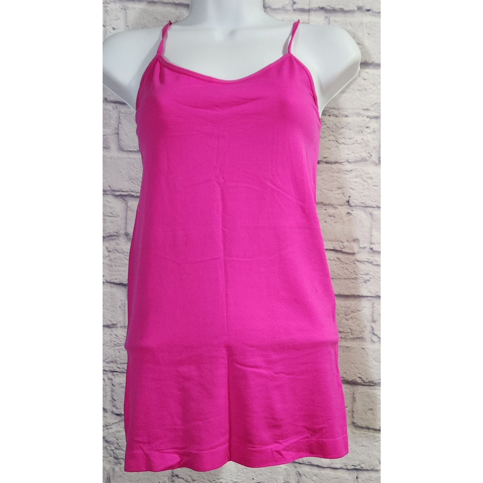 Other Words Out Fuchsia Pink Spaghetti Strap Tank Top One Size Size ONE SIZE - 1 Thumbnail