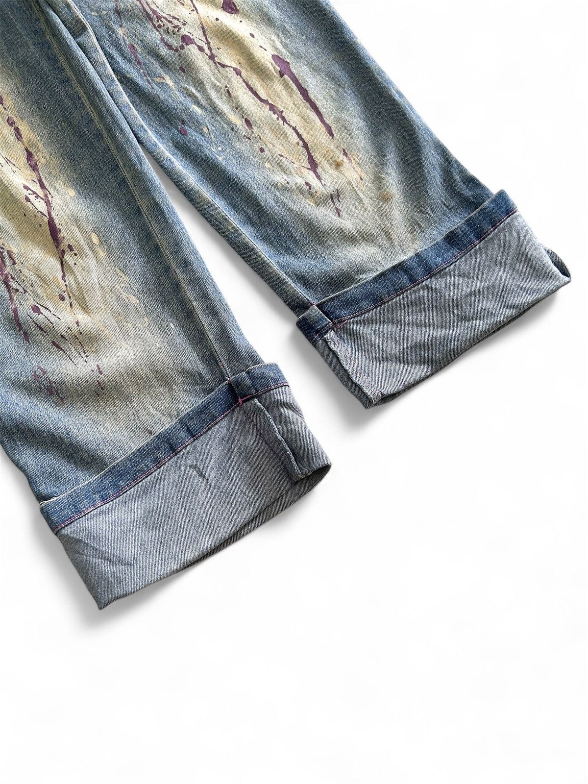 Japanese Brand × Vintage 💥 Vintage Japanese Denim Paint Splatter Jeans Size US 30 / EU 46 - 10 Thumbnail