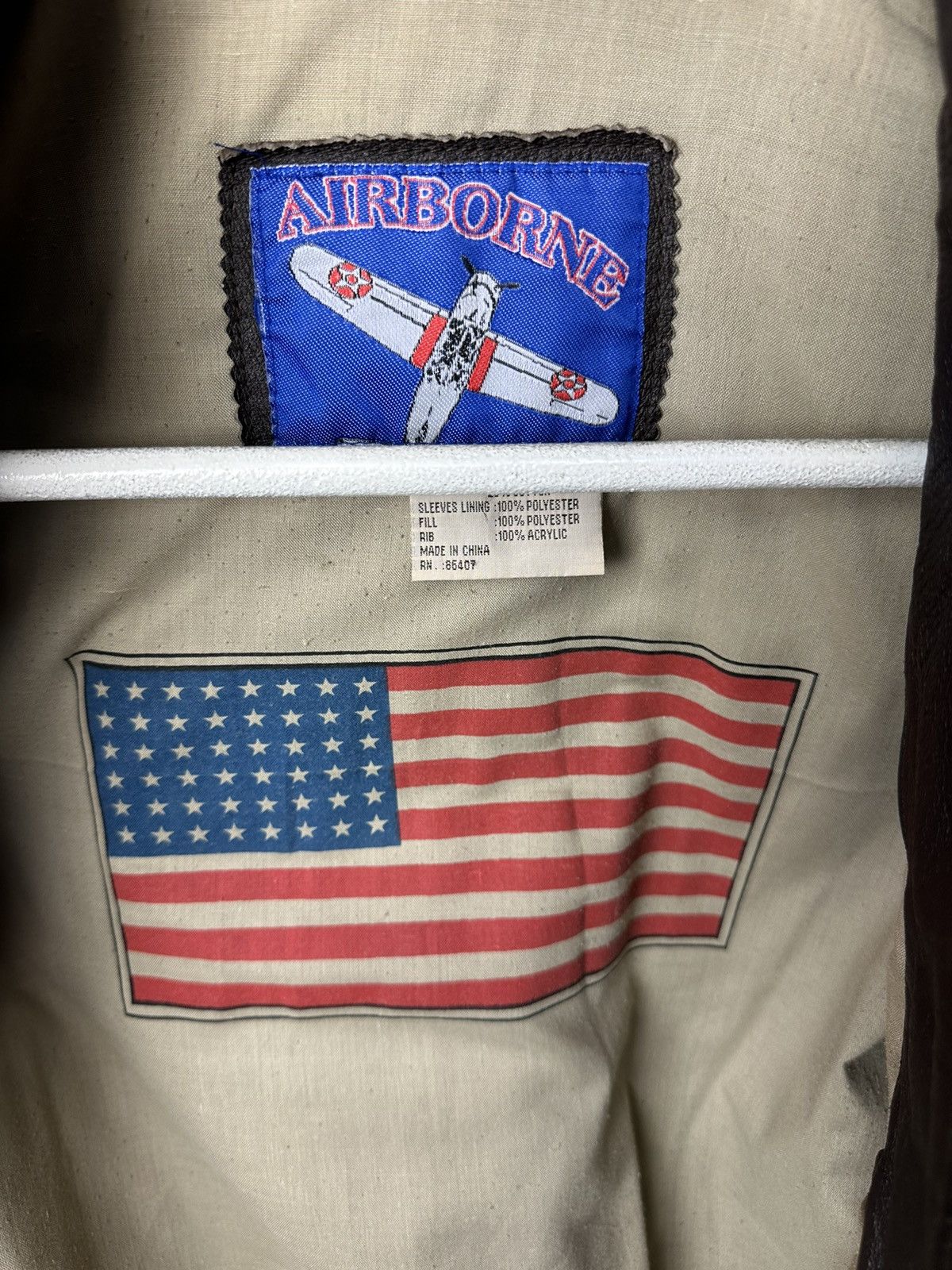 Vintage Airborne Vintage Leather Flight Bomber Jacket Size S Size US S / EU 44-46 / 1 - 8 Thumbnail