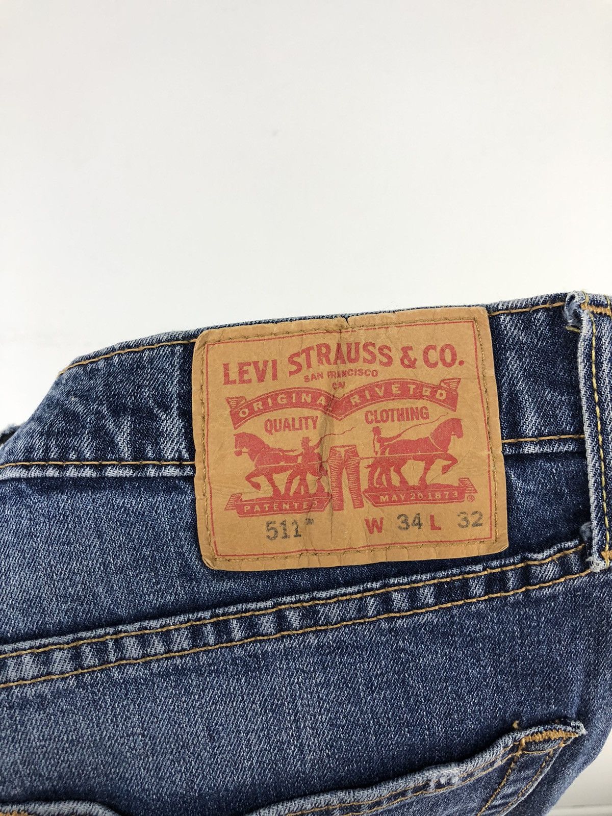 Levi's Vintage Levis 511 Patchwork Distressed Faded Blue Jeans Size US 34 / EU 50 - 19 Thumbnail