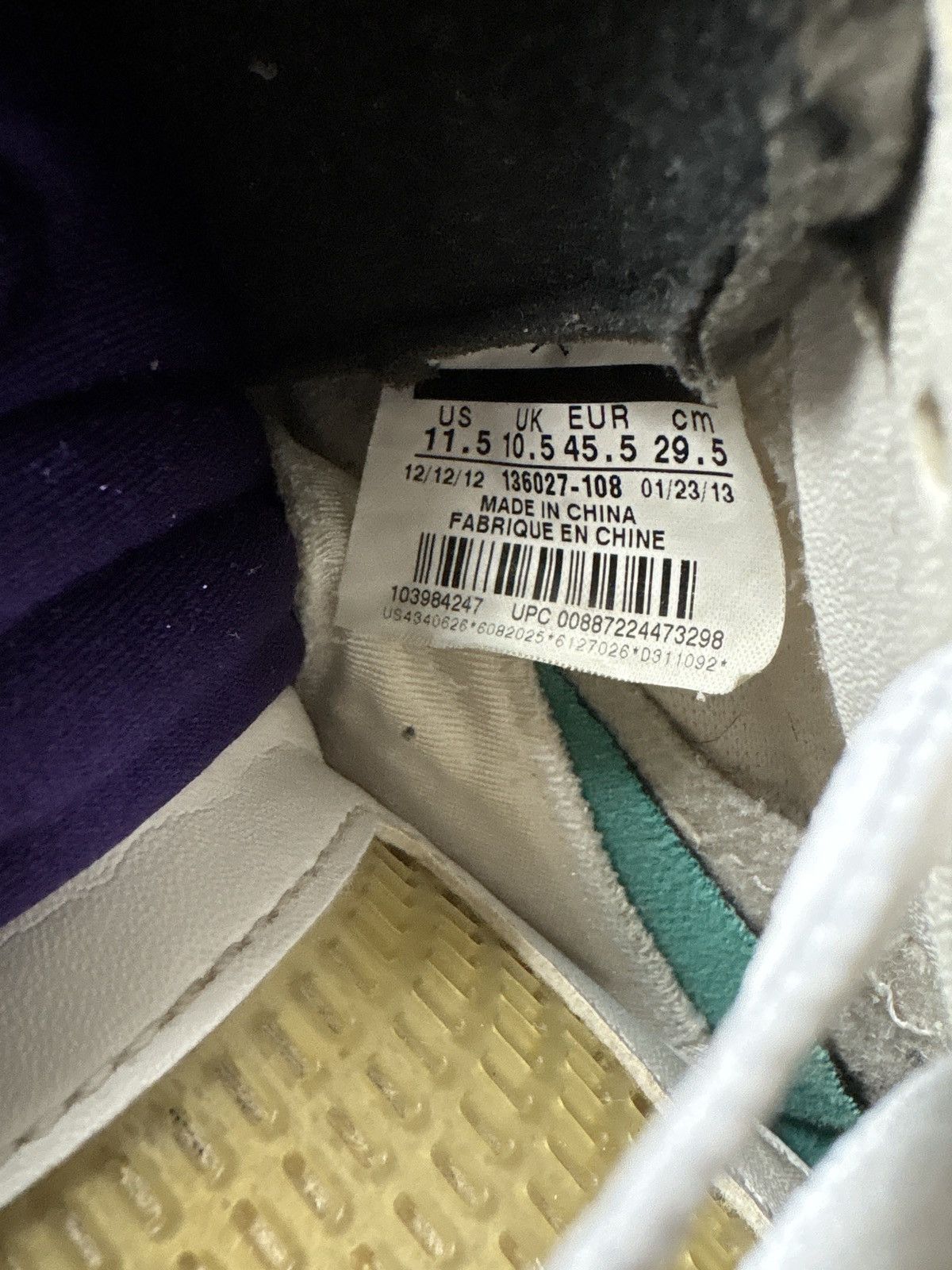 Jordan Brand Nike Air Jordan 5 Retro Grape Size US 11.5 / EU 44-45 - 7 Thumbnail