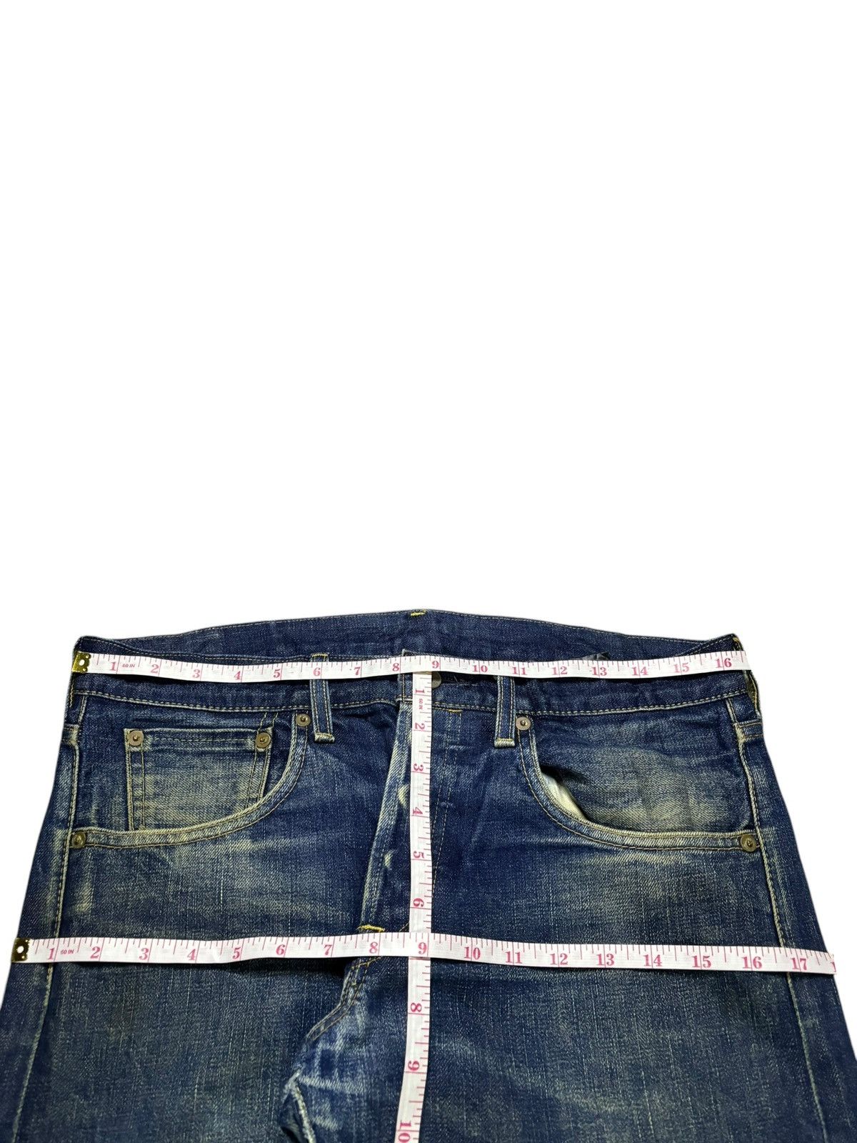 Designer × Japanese Brand Vintage Japanese Brand Selvedge Button Fly Mud Wash Jeans Size US 33 - 12 Thumbnail