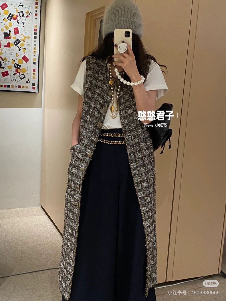 Chanel Chanel Brown Forest Long Vest 2504-Nextarrow Size XXS / US 00 / IT 34 - 5 Thumbnail