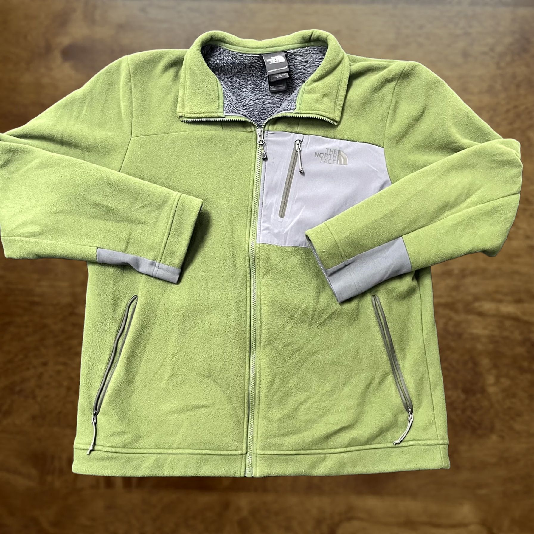 The North Face The North Face Jacket Mens Large Green Gray Fleece Full Zip Sherpa Lined Pockets Size US L / EU 52-54 / 3 - 1 Thumbnail