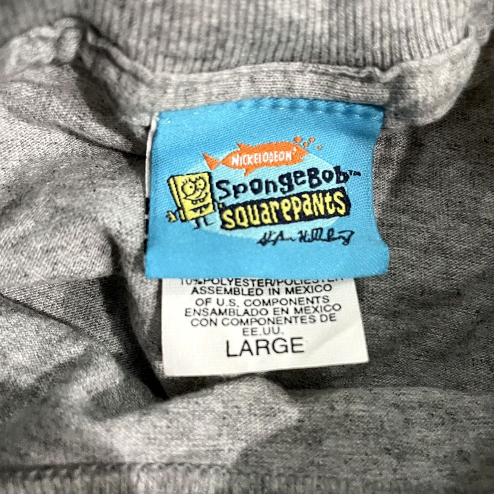 Vintage VINTAGE SpongeBob SquarePants Gray Cotton Tee Mens L USA Shirt Size US 33 - 4 Thumbnail