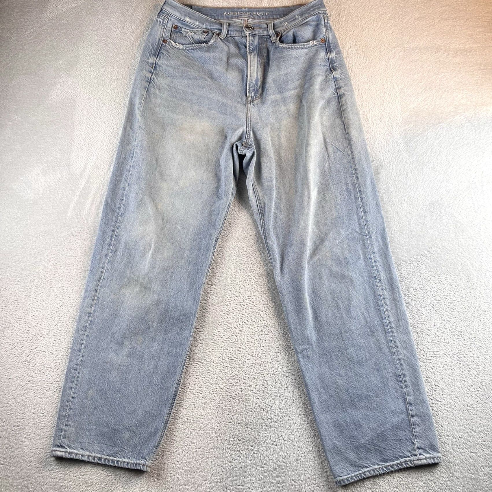American Eagle Outfitters American Eagle Outfitters Jeans Baggy Distressed Light Wash 12 Women Wide-Leg Grunge Streetwear 30x28 Inflation? Size 34" / US 12 / IT 48 - 2 Thumbnail