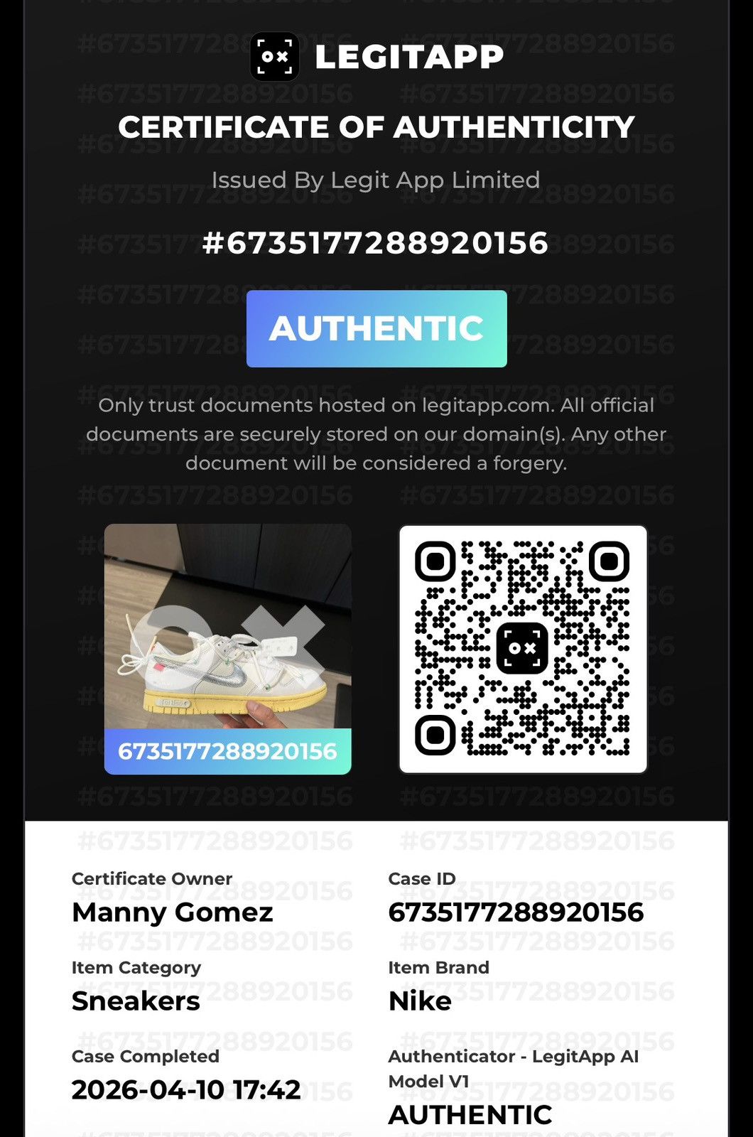 Nike × Off-White Off-White X Nike Dunk Low 01 Of 50 Size 8 Size US 8 / EU 41 - 23 Thumbnail
