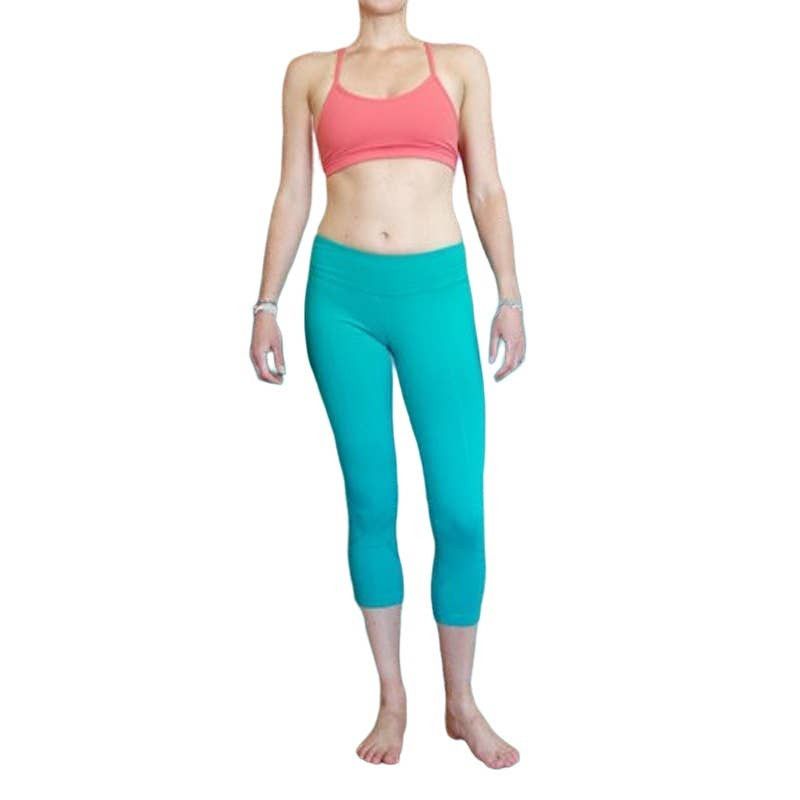 Prana prAna Teal Dragonfly Deco Crop Criss Cross Leggings Medium