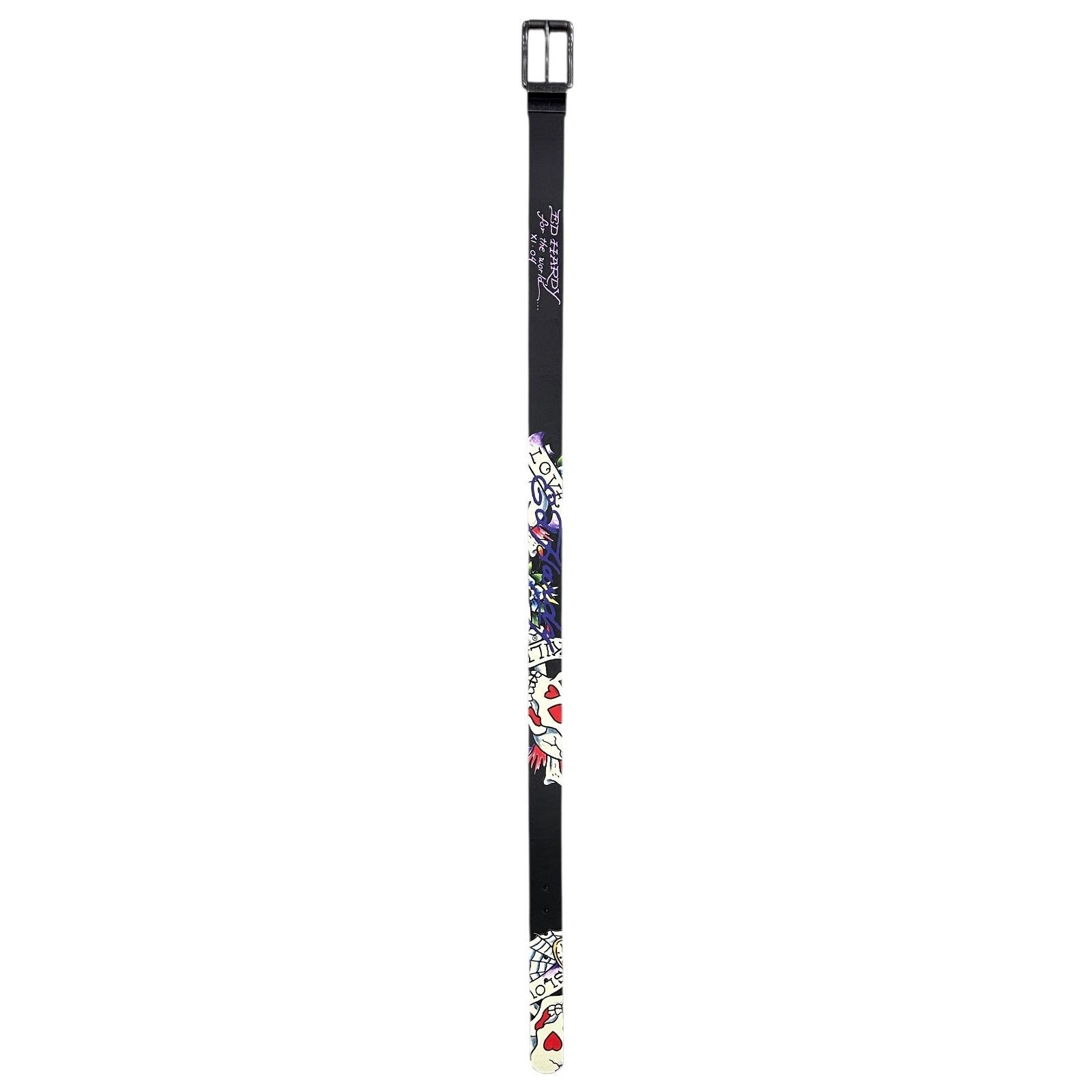 Ed Hardy Ed Hardy Men's Skull and Butterfly Print Reversible Belt Size 42 - 3 Thumbnail