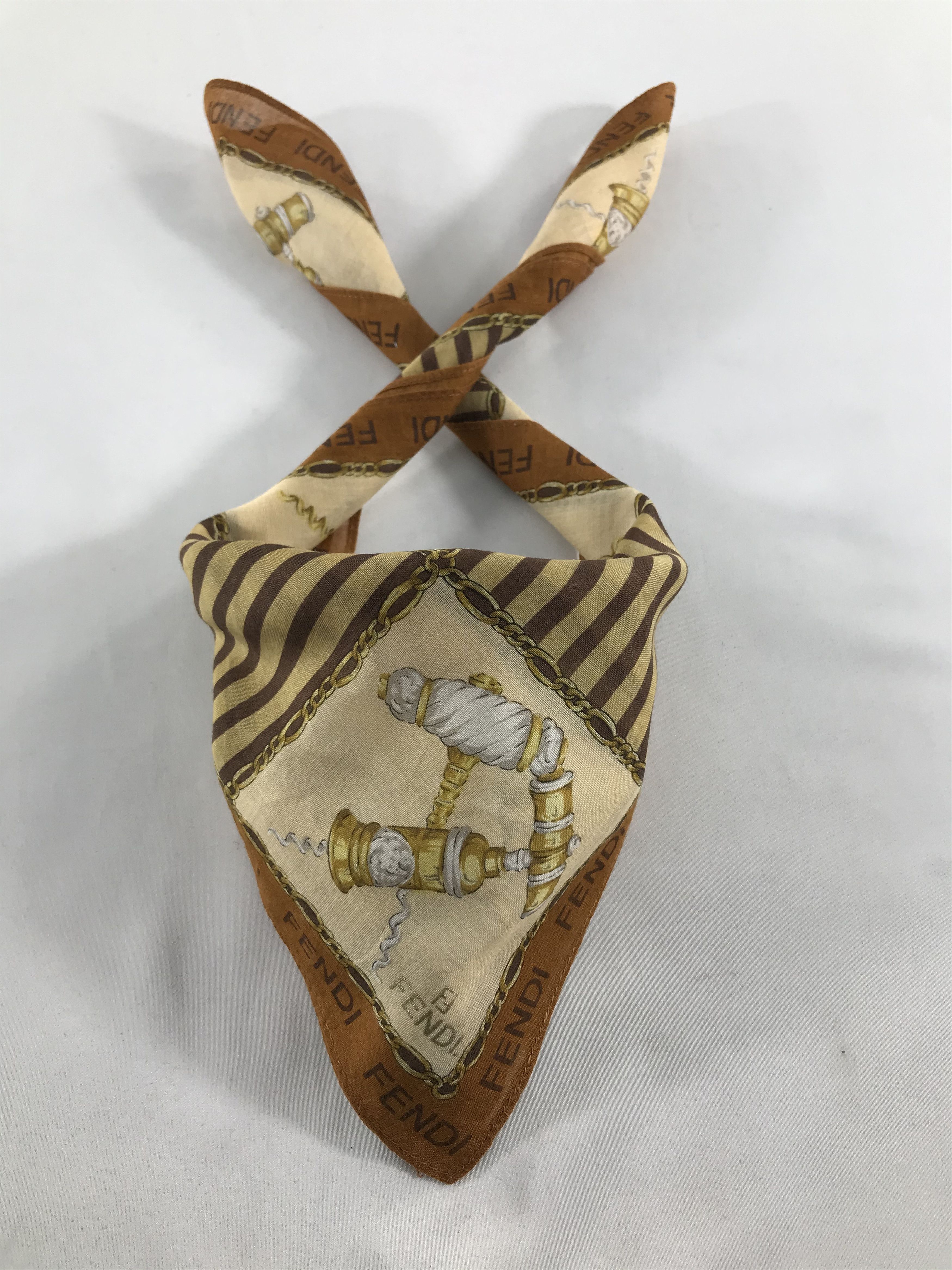 Vintage FeNdI Corkscrew Handkerchief Neckerchief Bandana H01 Size ONE SIZE - 2 Thumbnail