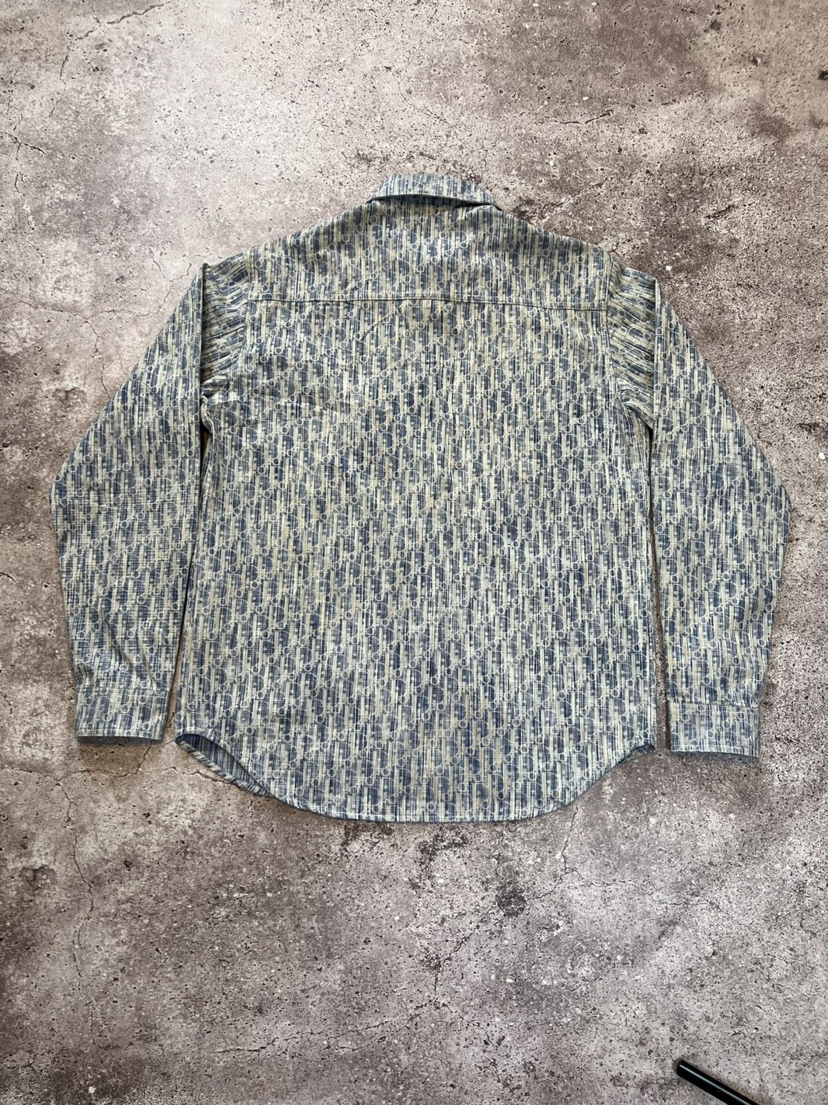Dior Dior oblique monogram denim Mens Button Up Shirt Overshirt Size US M / EU 48-50 / 2 - 10 Thumbnail