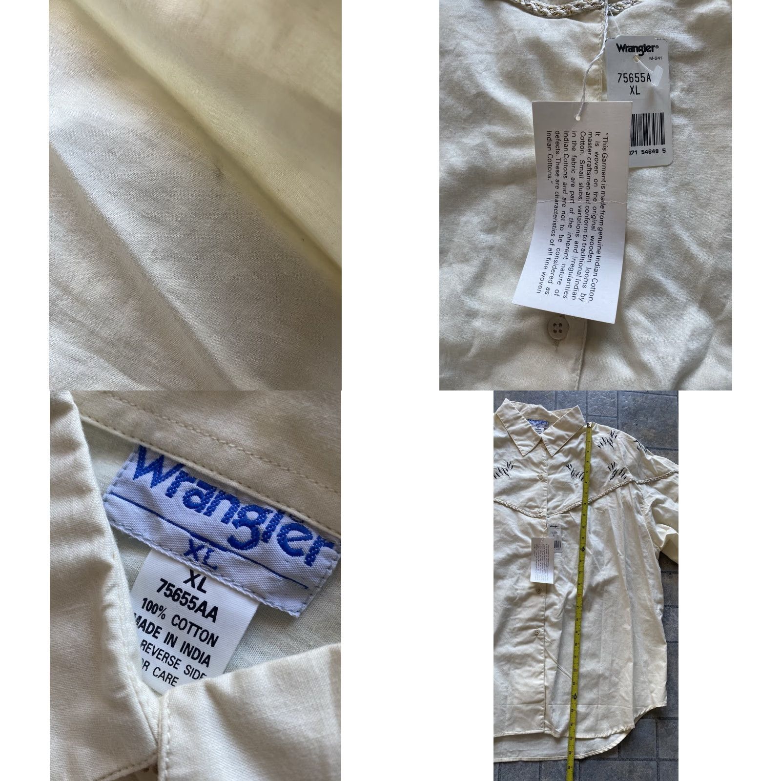 Wrangler Wrangler XL Button Up Woven India Cotton White Embroidery Shoulder Pad Womens Size XL / US 12-14 / IT 48-50 - 8 Thumbnail