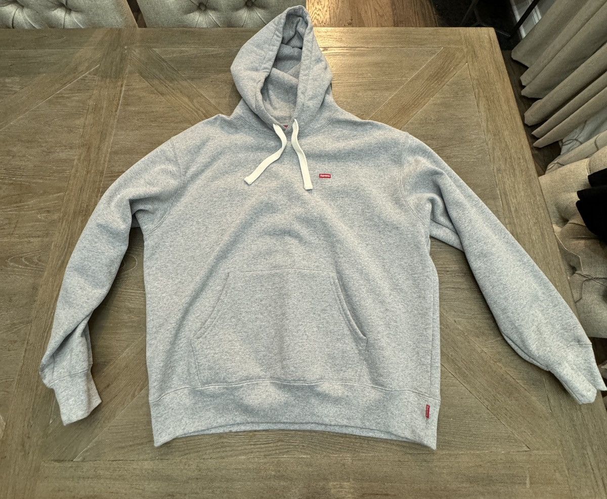 Supreme Heather Grey Supreme Small Box Drawcord Hooded Sweatshirt 