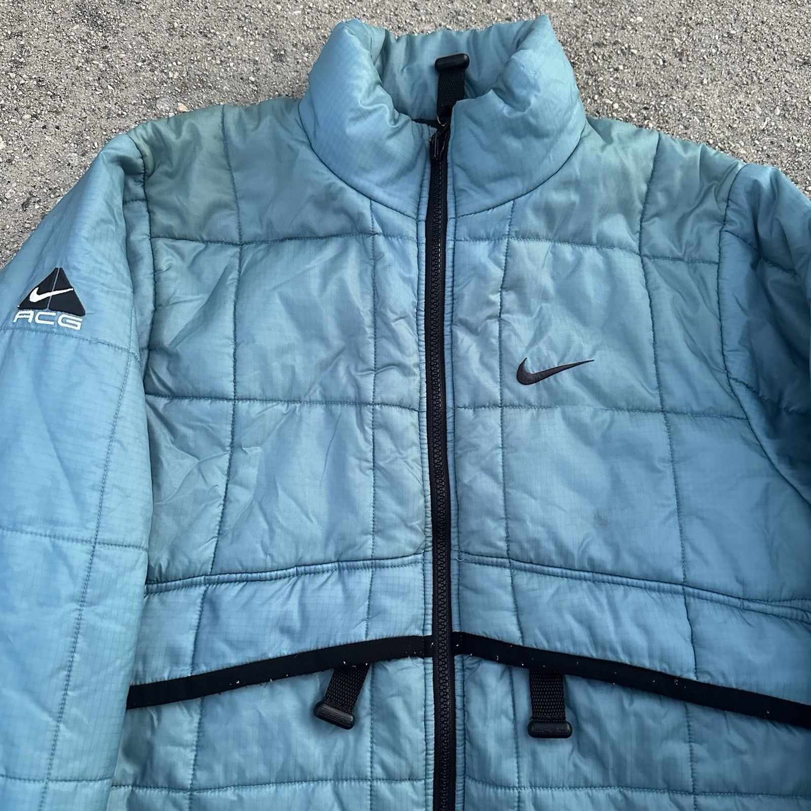 Nike × Nike ACG × Vintage Vintage 90s Nike ACG Quilted Blue Down Puffer Jacket Size US S / EU 44-46 / 1 - 2 Thumbnail