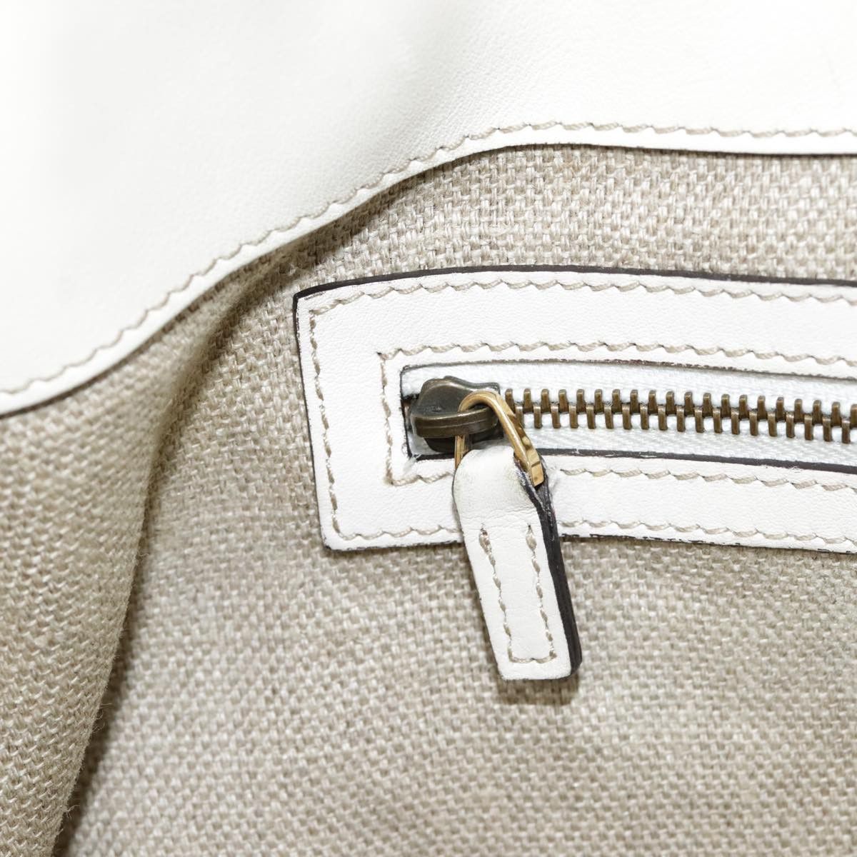 GUCCI GG Crystal Tote Bag Coated Canvas Beige White Silver