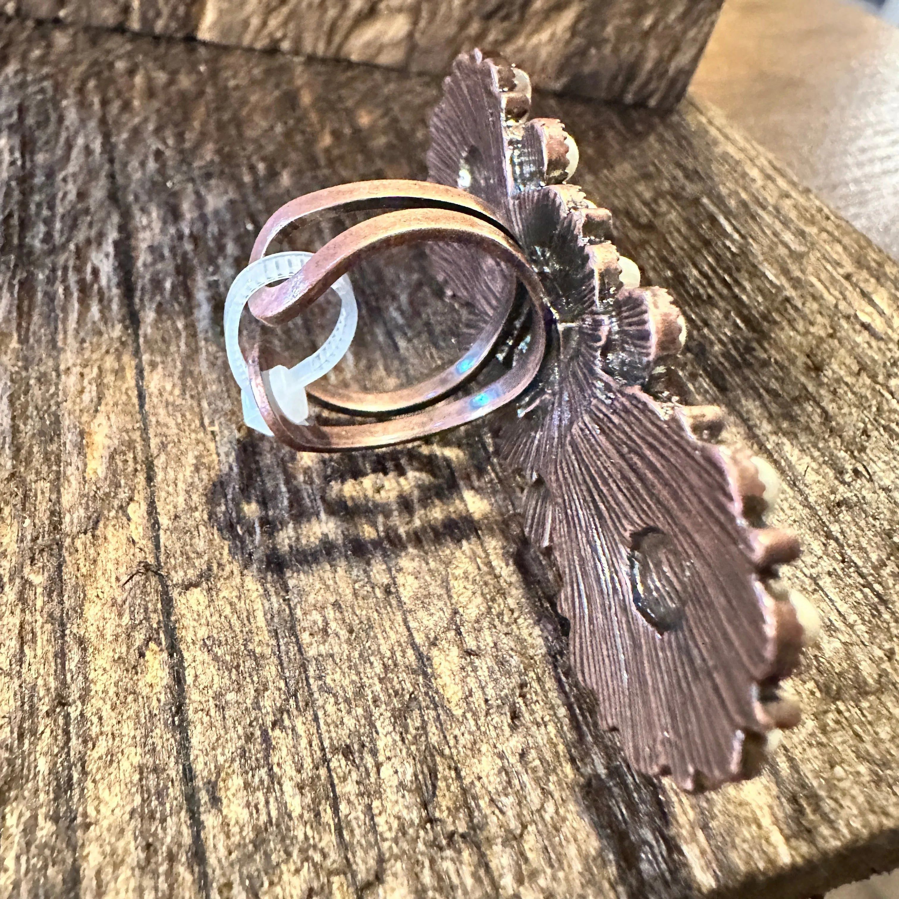 Other Western Boho Hippie Triple Stone Floral Concho Cuff Ring: Co Size ONE SIZE - 4 Thumbnail
