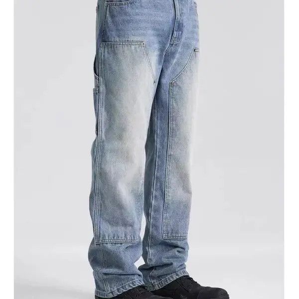 VIBE Street Heavy Wash Double Knee Logger Work Jeans Size US 32 / EU 48 - 4 Thumbnail