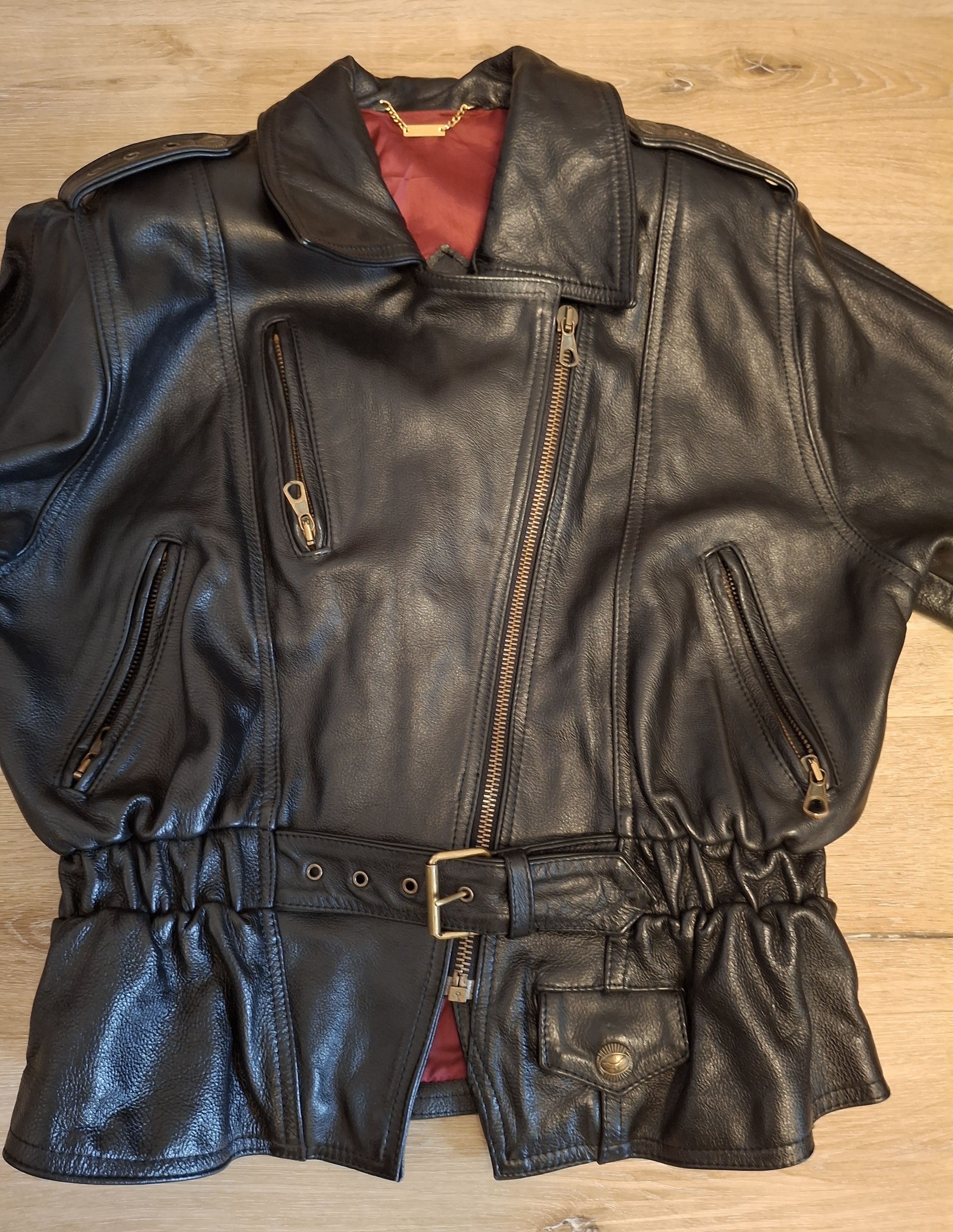 Vintage Vintage Black Leather Moto Jacket Size M / US 6-8 / IT 42-44 - 21 Thumbnail
