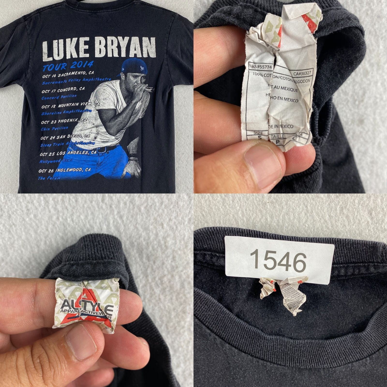 Doublet Luke Bryan Farm Tour Shirt Mens Small S Black 2014 Double-Sided Graphic T-Shirt Size US S / EU 44-46 / 1 - 8 Thumbnail