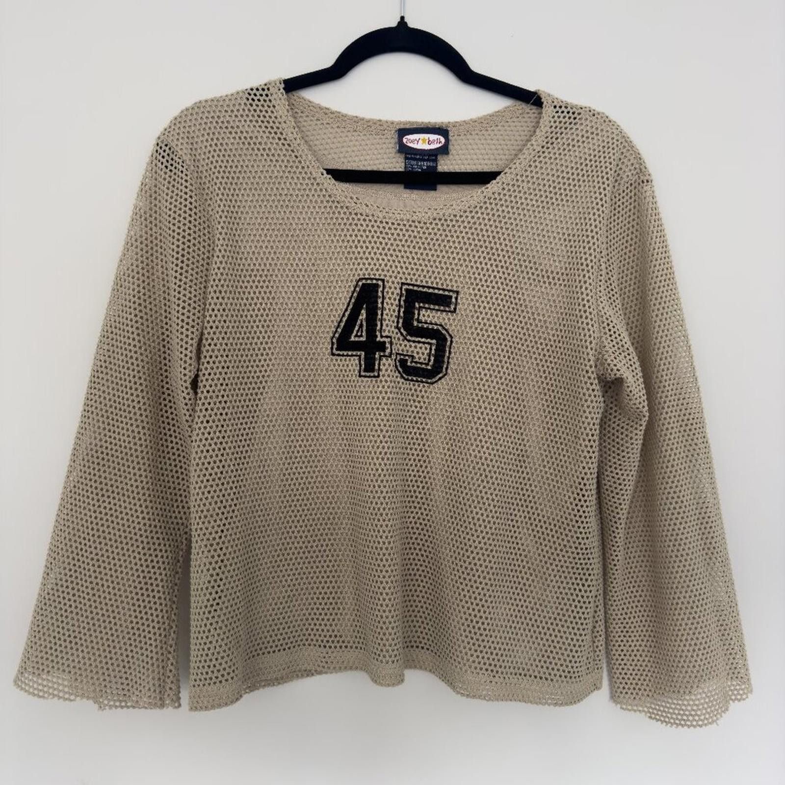 Vintage Y2K ZOEY BETH MESH JERSEY TOP Size XL / US 12-14 / IT 48-50 - 2 Thumbnail