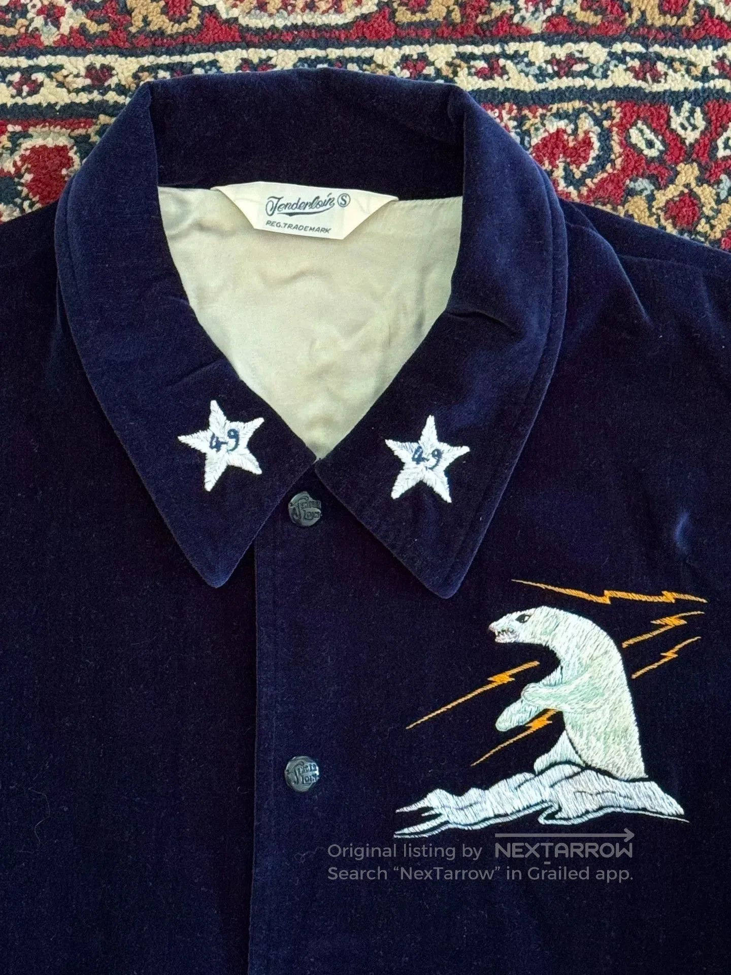 Tenderloin Tenderloin Navy Blue Velvet Coach Jacket. Size US S / EU 44-46 / 1 - 2 Thumbnail