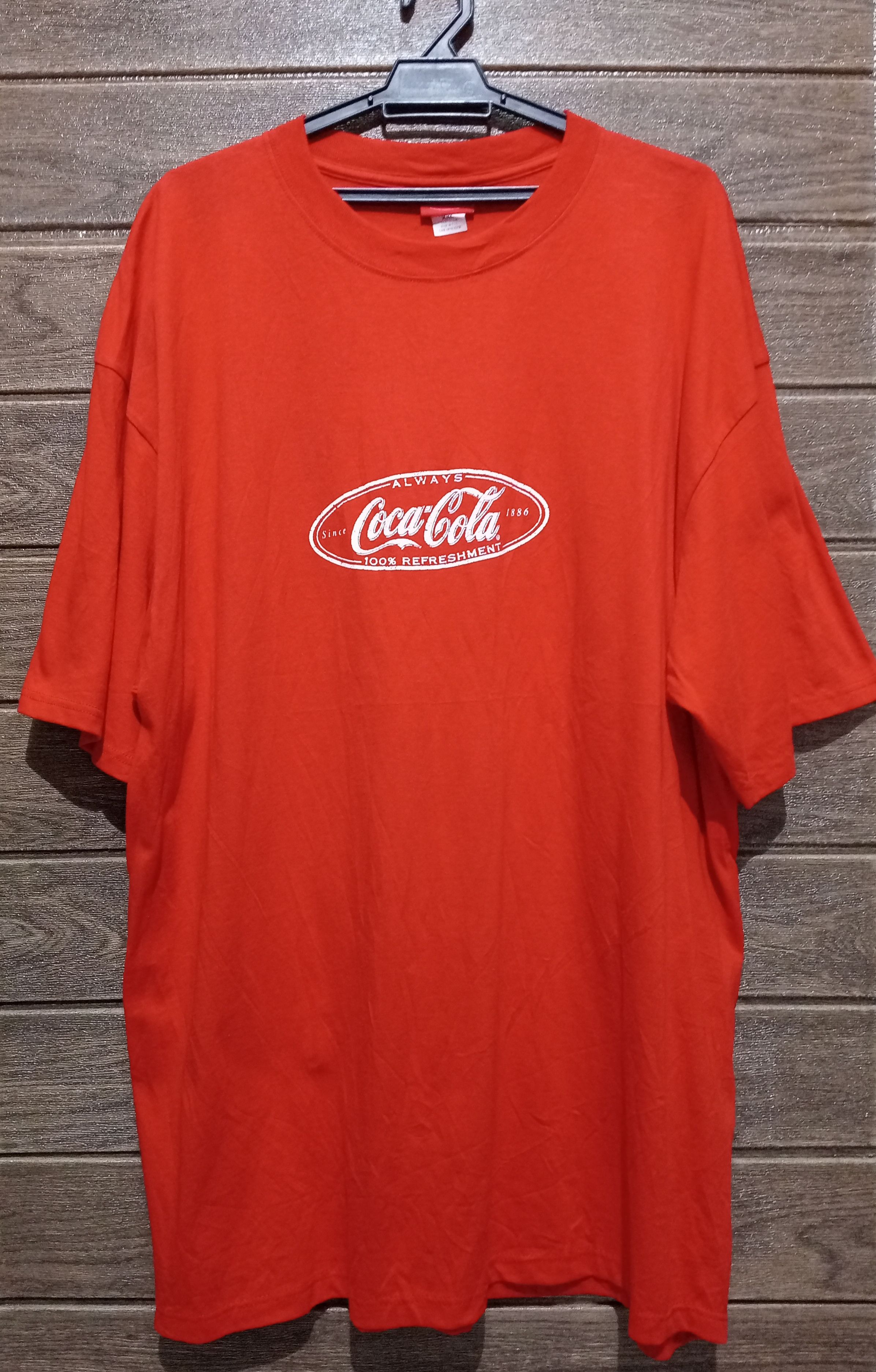 image of Coca Cola x Made In USA Vintage '90S Coca-Cola Oval Red Supersize Tee Very, Men's (Size 2XL)