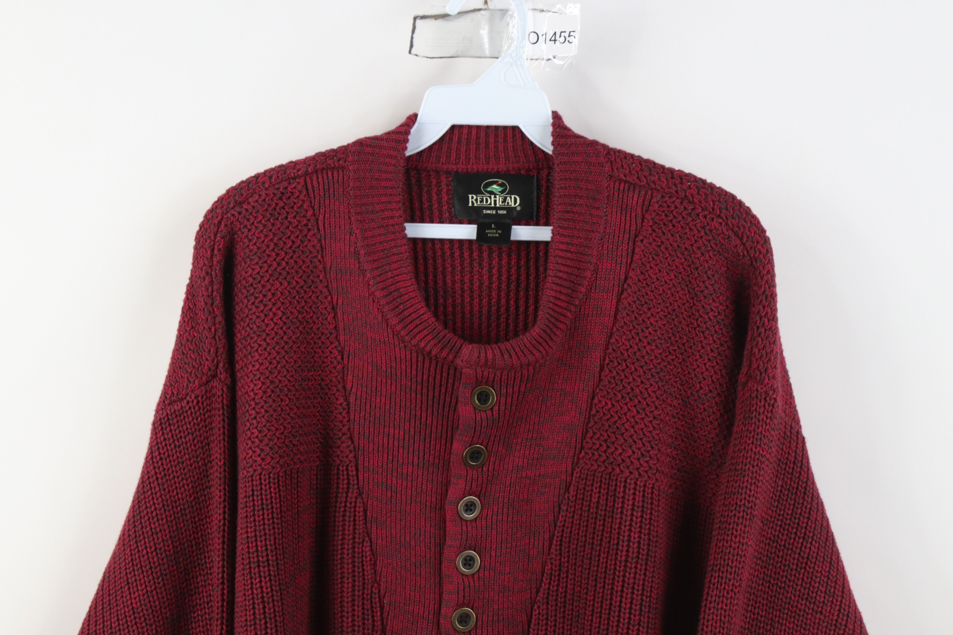 Vintage Vintage 90s Streetwear Commando Ribbed Knit Henley Sweater Size US L / EU 52-54 / 3 - 2 Thumbnail
