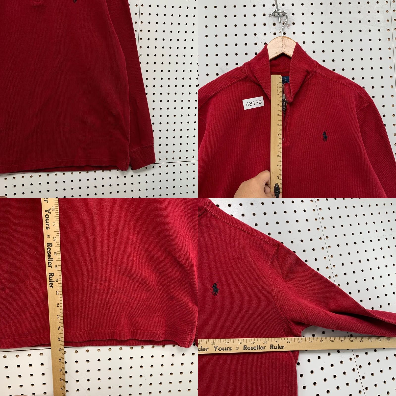 Polo Ralph Lauren Polo Ralph Lauren Quarter 1/4 Zip Sweater Mens Large Red Mock Neck Preppy Shirt Size US L / EU 52-54 / 3 - 8 Thumbnail