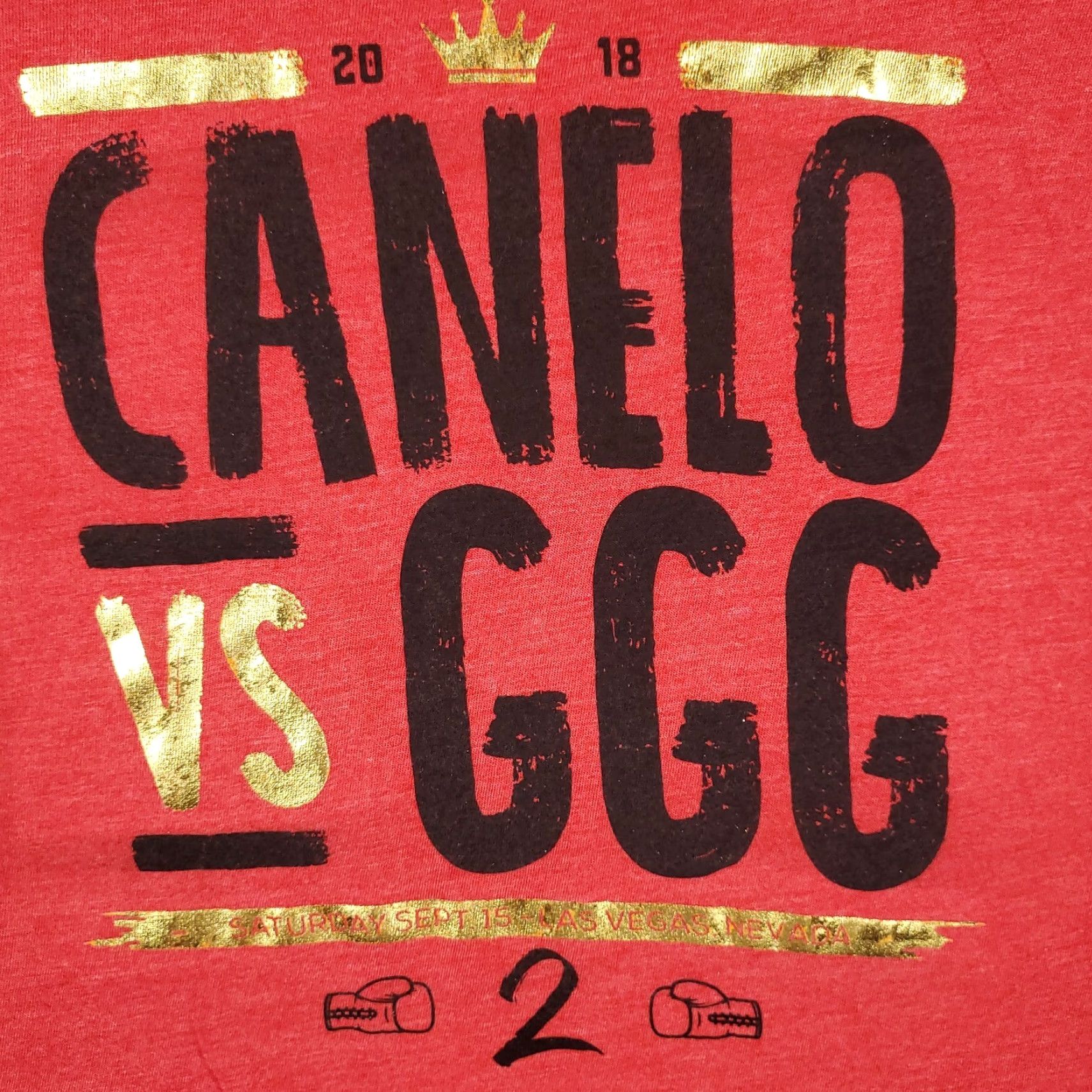 Vintage 2018 Canelo Alvarez vs Gennady Golovkin GGG 2 Boxing T-Shirt Women's XL Size Red Fanatics Crew Neck Short Sleeve 90s Sports Size XL / US 12-14 / IT 48-50 - 2 Thumbnail