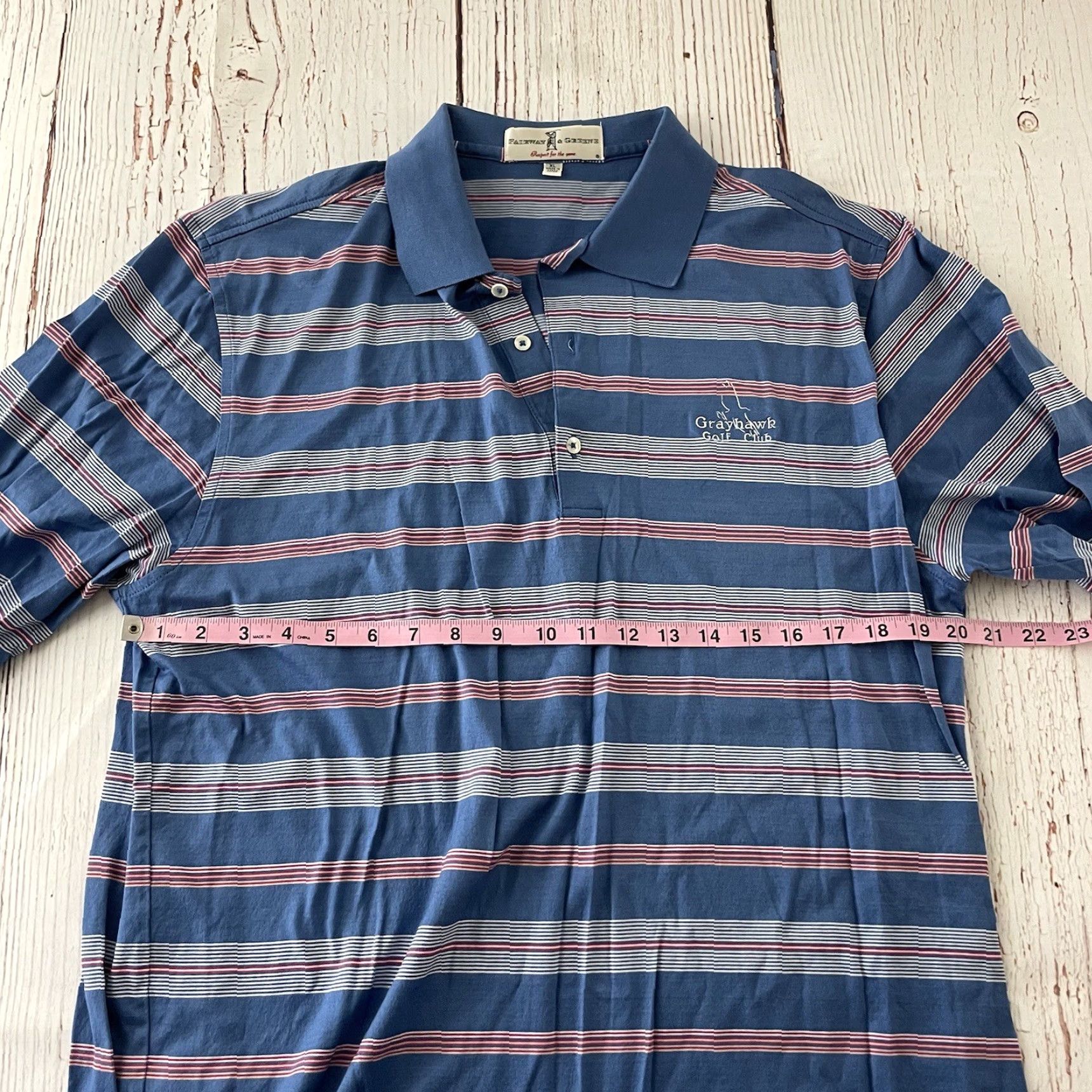 Vintage Fairway & Greene Blue Striped Short Sleeve Golf Polo Shirt Men's XL Size US XL / EU 56 / 4 - 4 Thumbnail