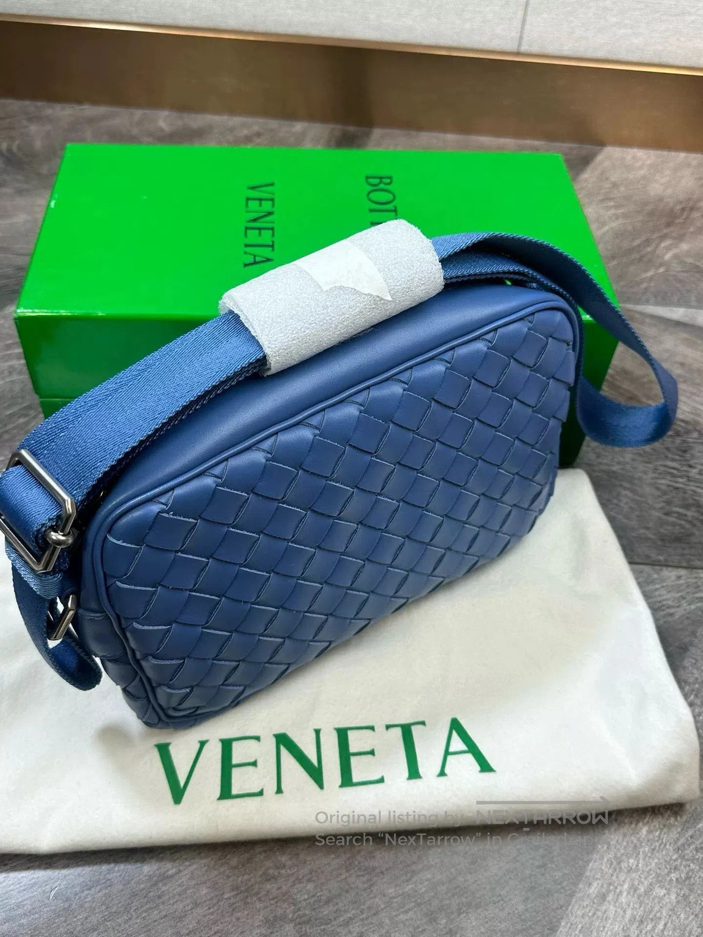Bottega Veneta BV Blue Woven Camera Bag. Size ONE SIZE - 3 Thumbnail