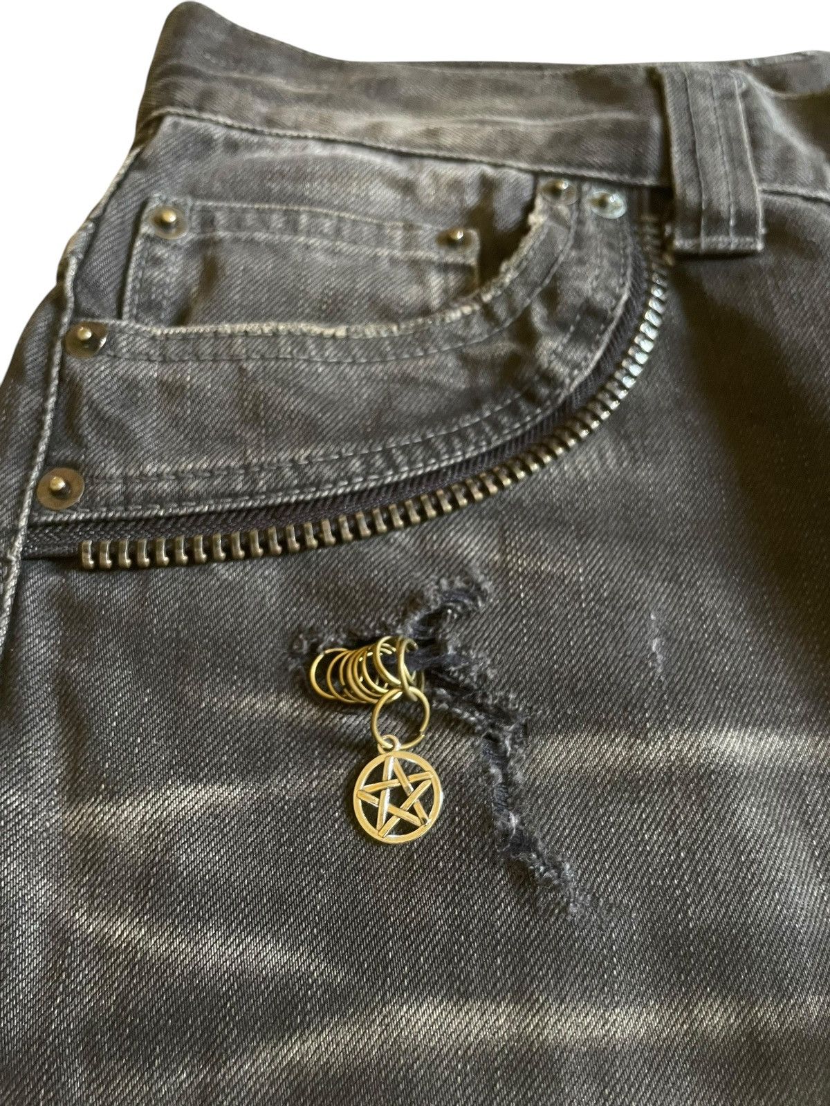 Japanese Brand × Le Grande Bleu (L.G.B.) × semanticdesign SEMANTIC DESIGN Pierced & Charms Goth Claw Mark Jeans Size US 30 / EU 46 - 13 Thumbnail
