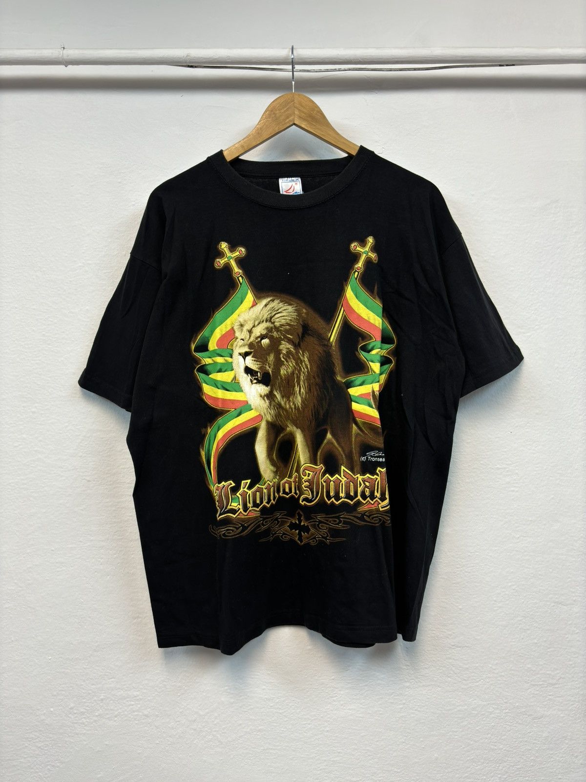 Bob Marley × Rap Tees × Vintage Vintage 90s lion of judah haile selassie rap tee BOXY Y2K Size US XL / EU 56 / 4 - 1 Thumbnail