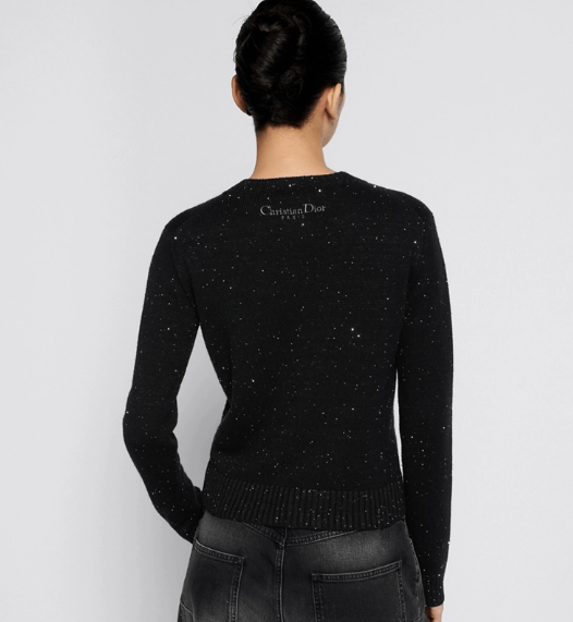 Dior o1w1db10725 424S57 Embroidered Sweater in Black Size L / US 10 / IT 46 - 5 Thumbnail
