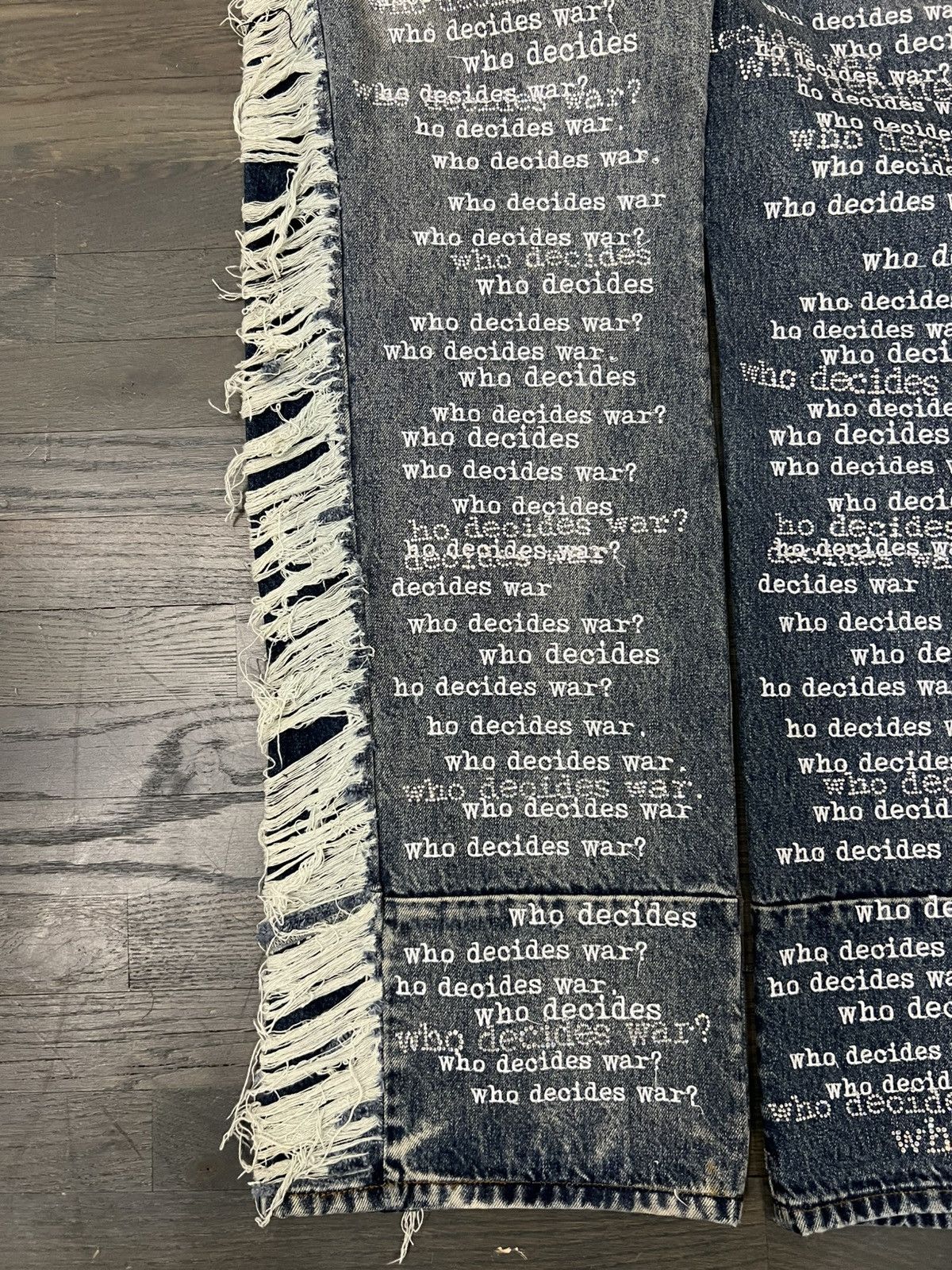 Who Decides War ULTRA FLARE SCRIPTURE DENIM Size US 30 / EU 46 - 8 Thumbnail